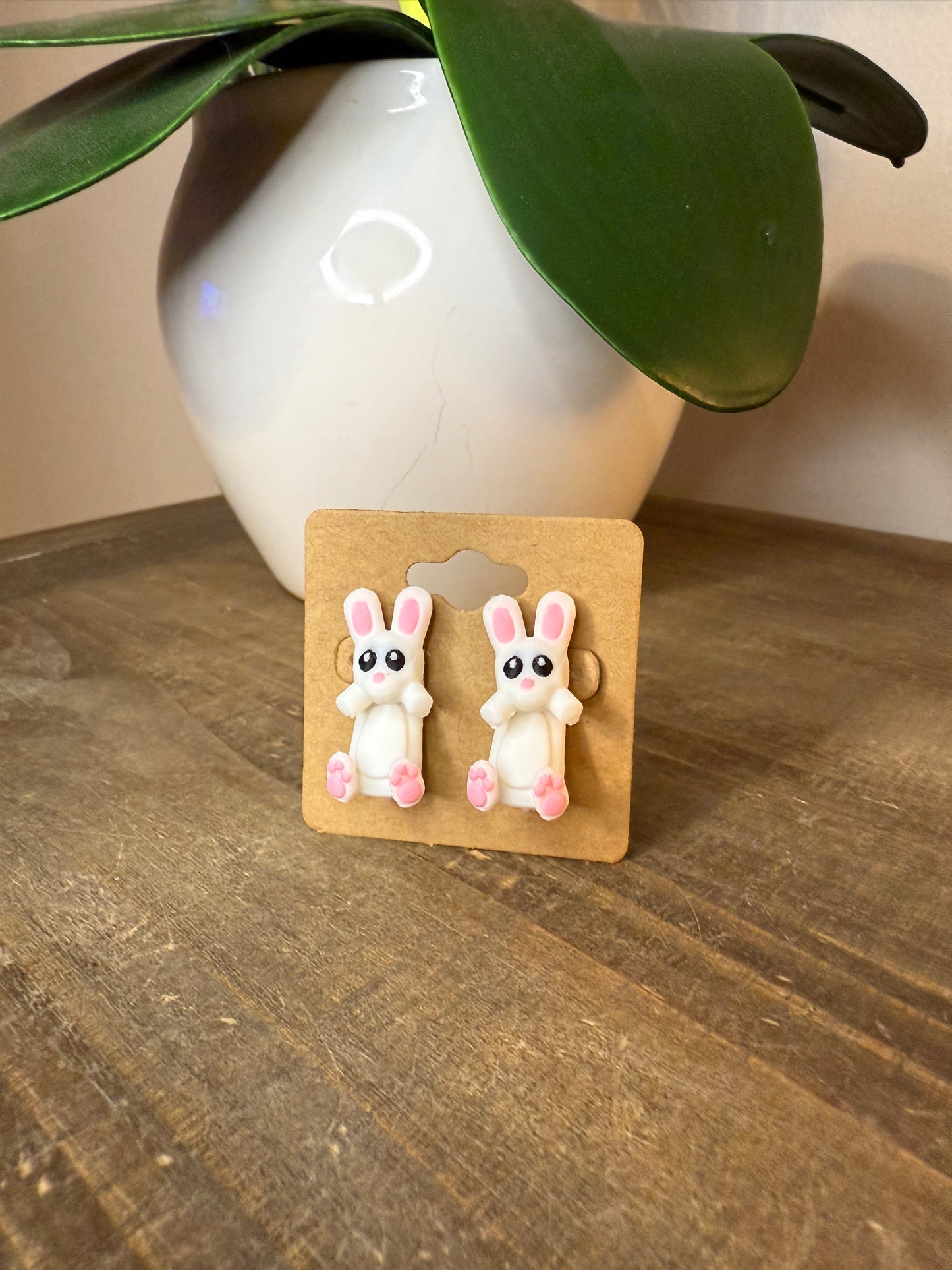 Bunny Dangle Earrings | Cute Rabbit Jewelry | Spring Animal Earrings | Bunny Lover Gift | Lightweight Hypoallergenic 3D Printed Earrings
