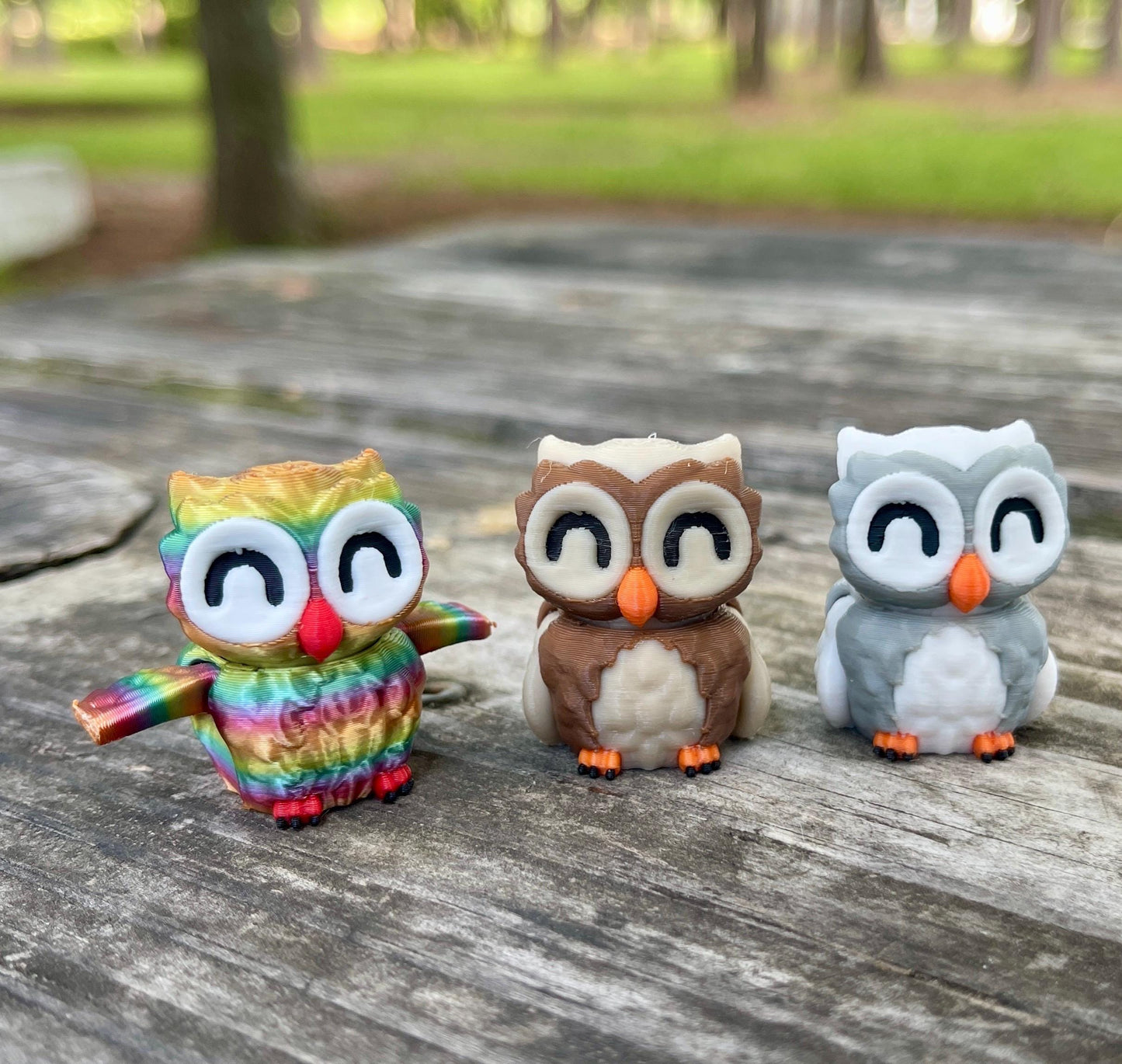 Articulated Tiny Owl Keychain & Toy | Rotating Head | 3D Printed Flex