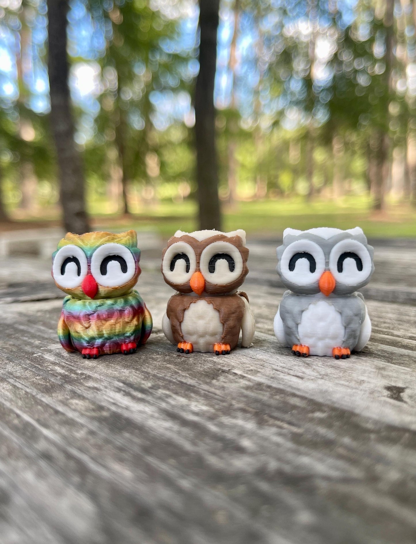 Articulated Tiny Owl Keychain & Toy | Rotating Head | 3D Printed Flex