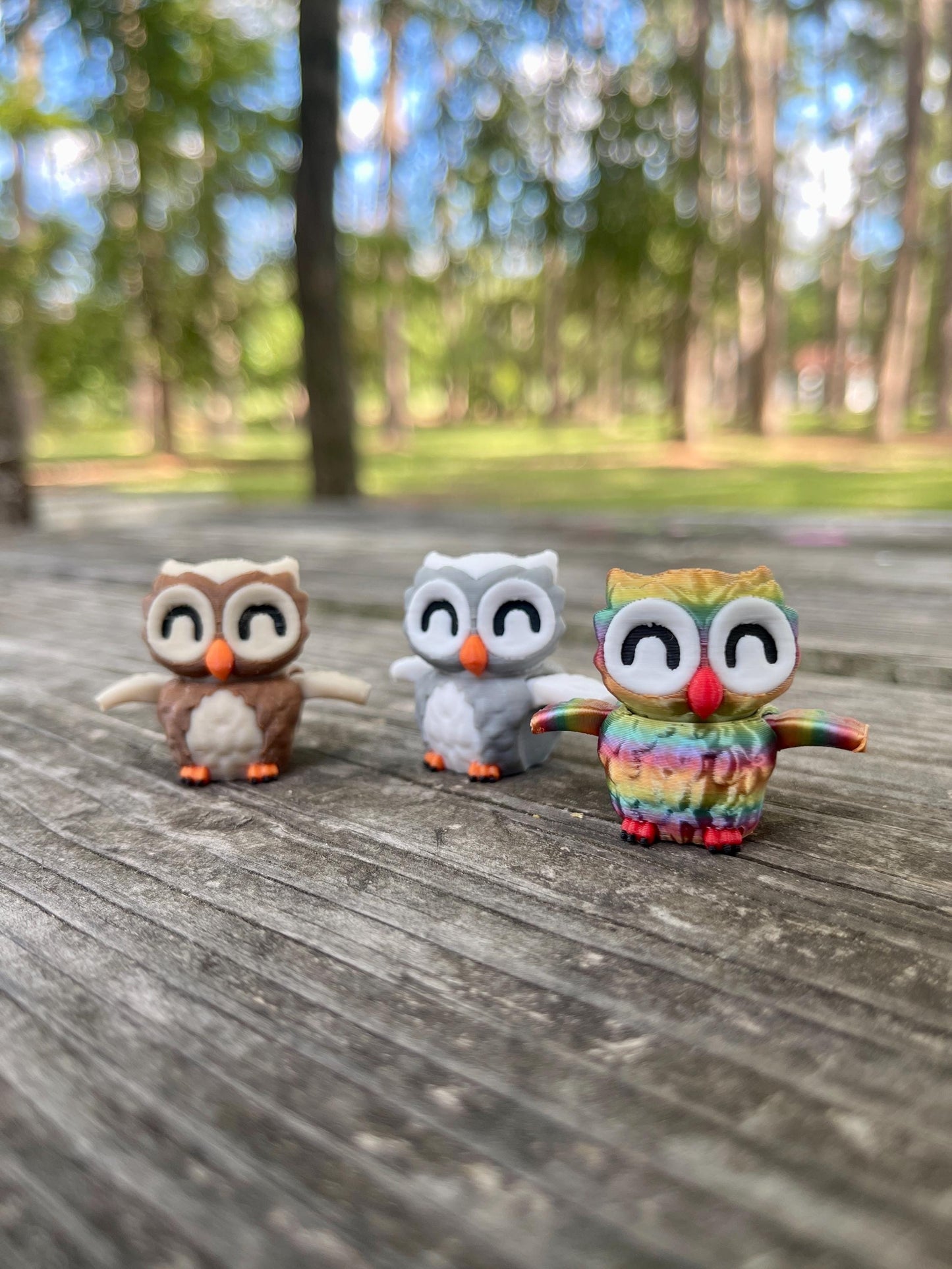 Articulated Tiny Owl Keychain & Toy | Rotating Head | 3D Printed Flex