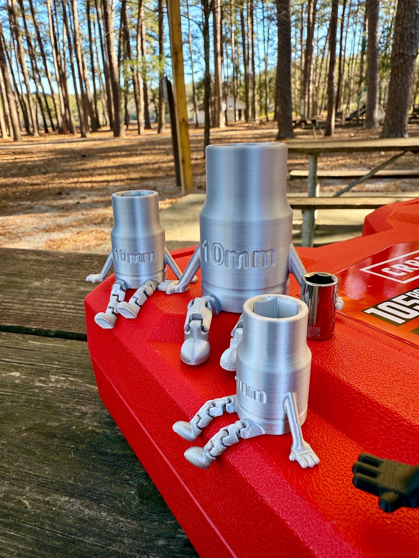 10mm Silver Colored Socket Buddy - Funny 3D Printed Mechanic Gift