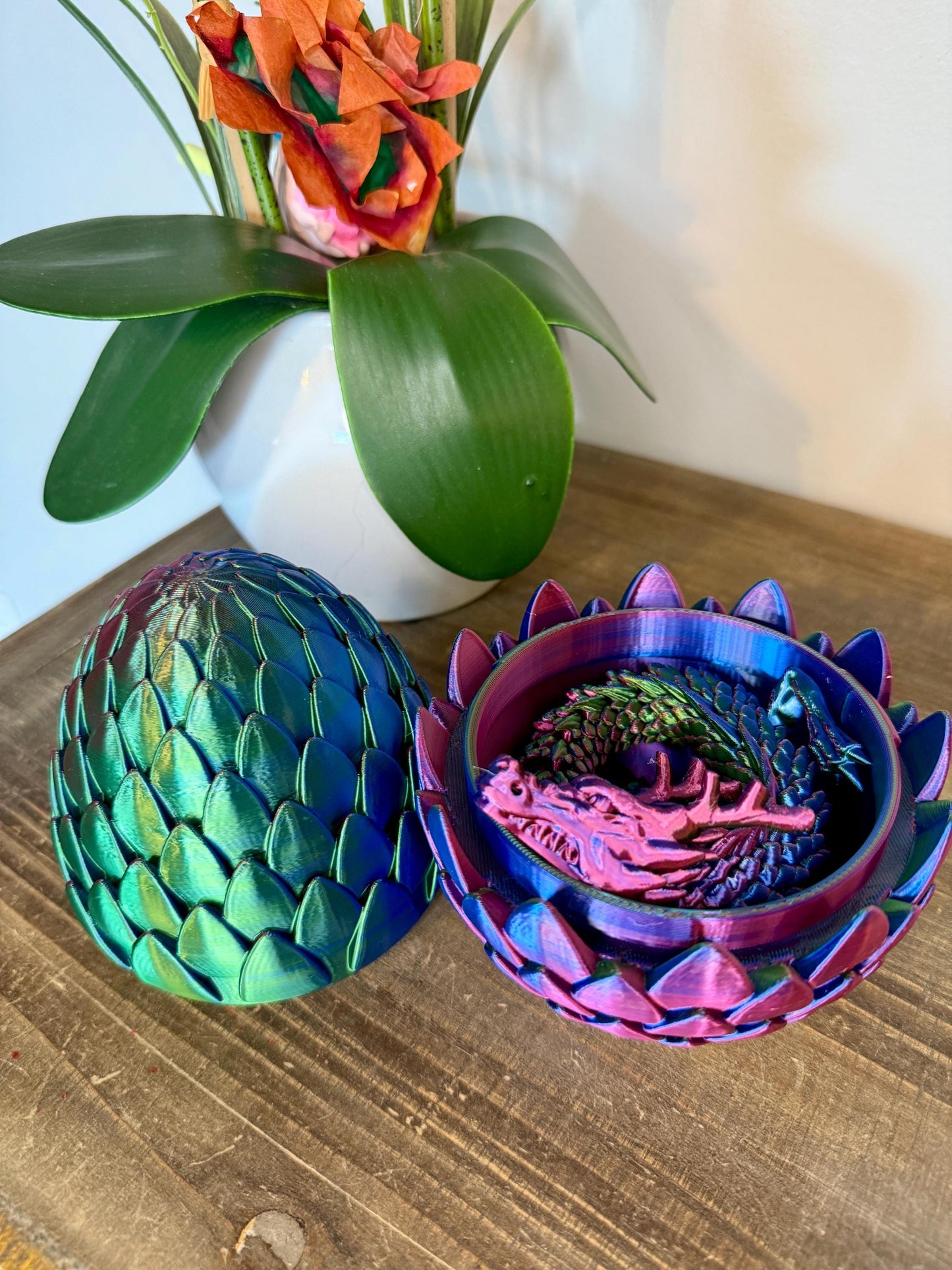 Articulating Dragon by McGybeer - Tricolor Filament, Articulated Dragon Figure, Unique Collectible, Authorized Seller | 3D printed