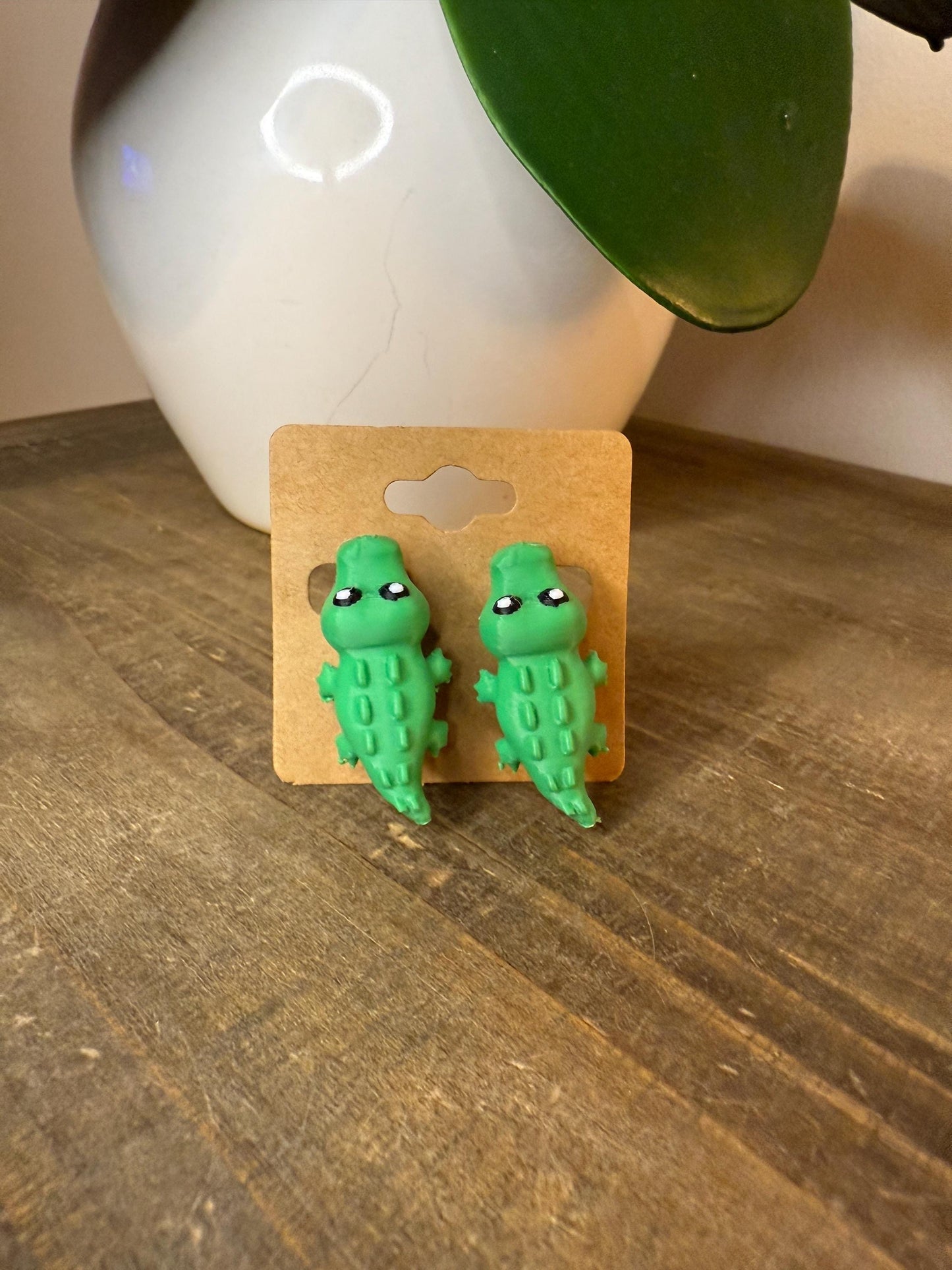 Gator Chomper Earrings | Cute Alligator Dangle Jewelry | Reptile Statement Earrings | Gator Lover Gift | Hypoallergenic 3D Printed