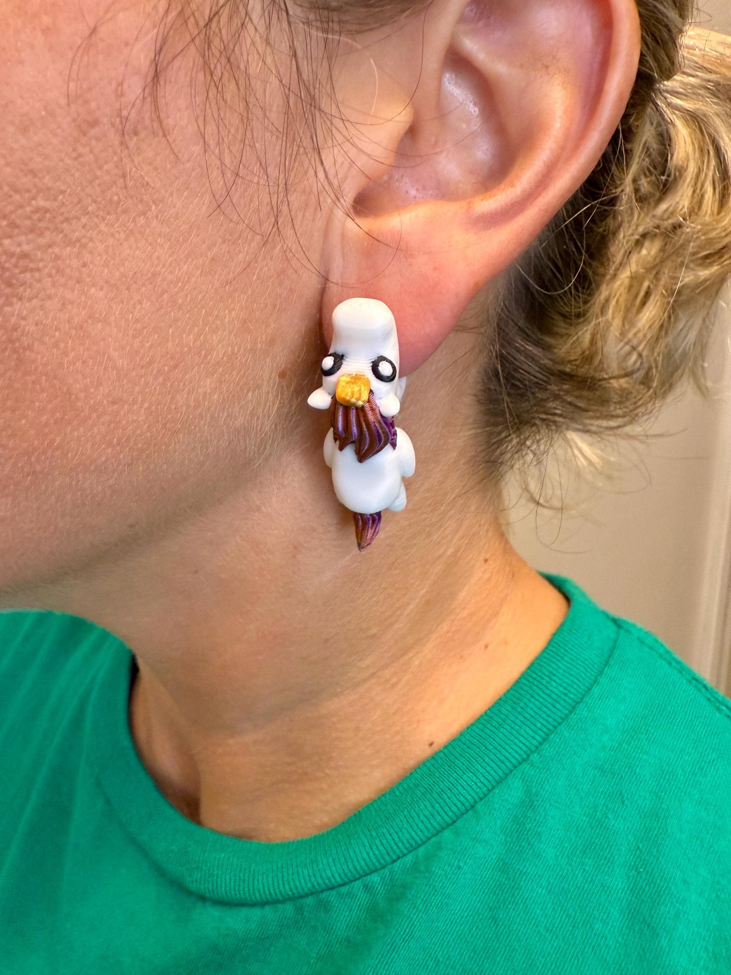 Unicorn Chomper Earrings | Cute Unicorn Dangle Jewelry | Fantasy Statement Earrings | Unicorn Lover Gift | Hypoallergenic 3D Printed