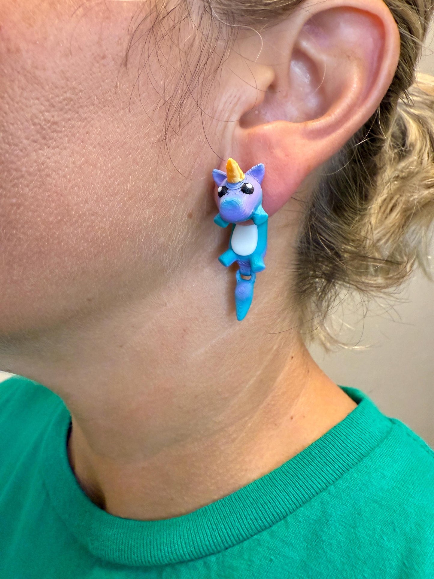Unicorn Dangle Earrings | Cute Unicorn Dangle Jewelry | Fantasy Statement Earrings | Unicorn Lover Gift | Hypoallergenic 3D Printed