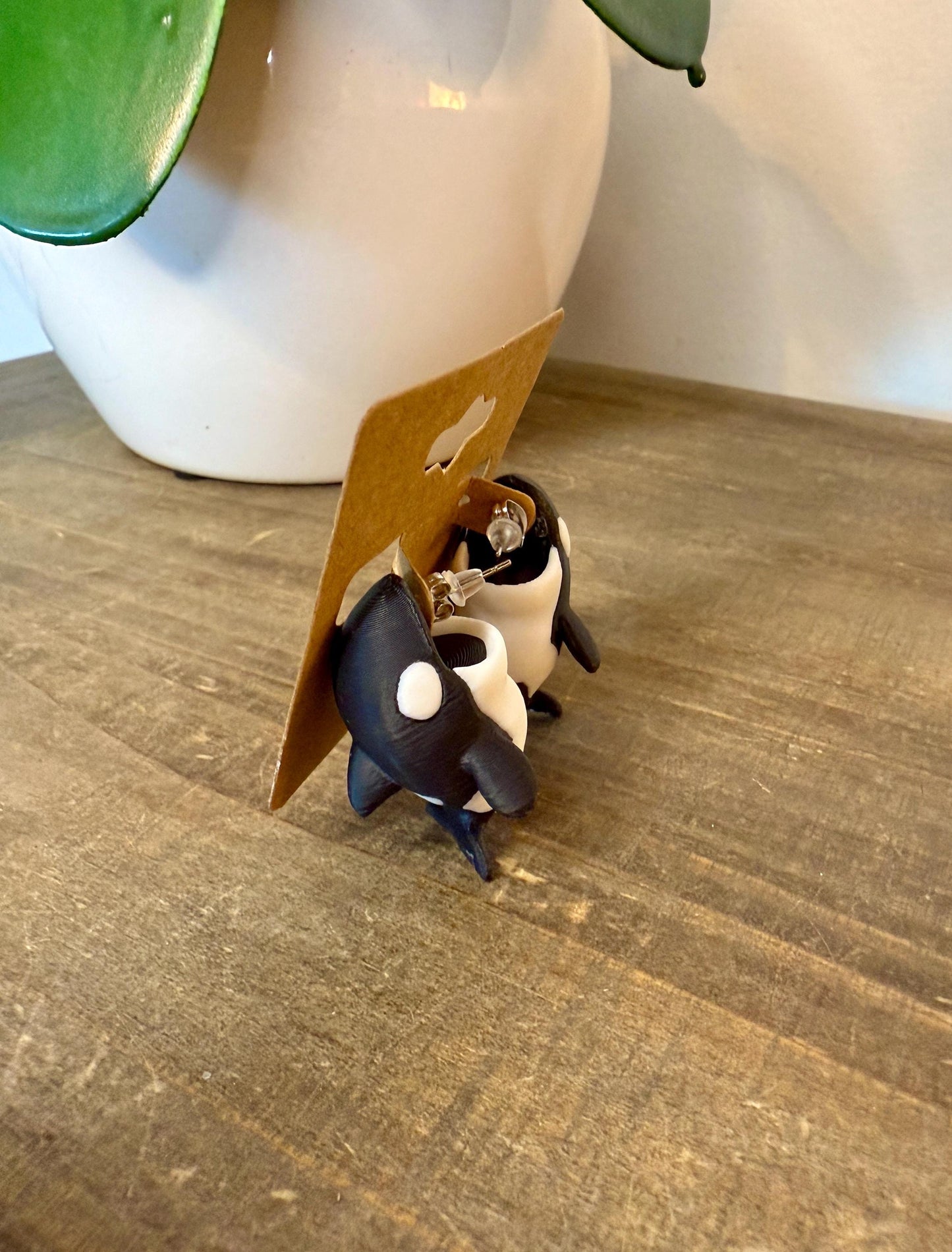 Killer Whale Chomper Earrings | Orca Earrings | Ocean Animal Jewelry | 3D Printed Whale Earrings | Marine Life Statement Gift