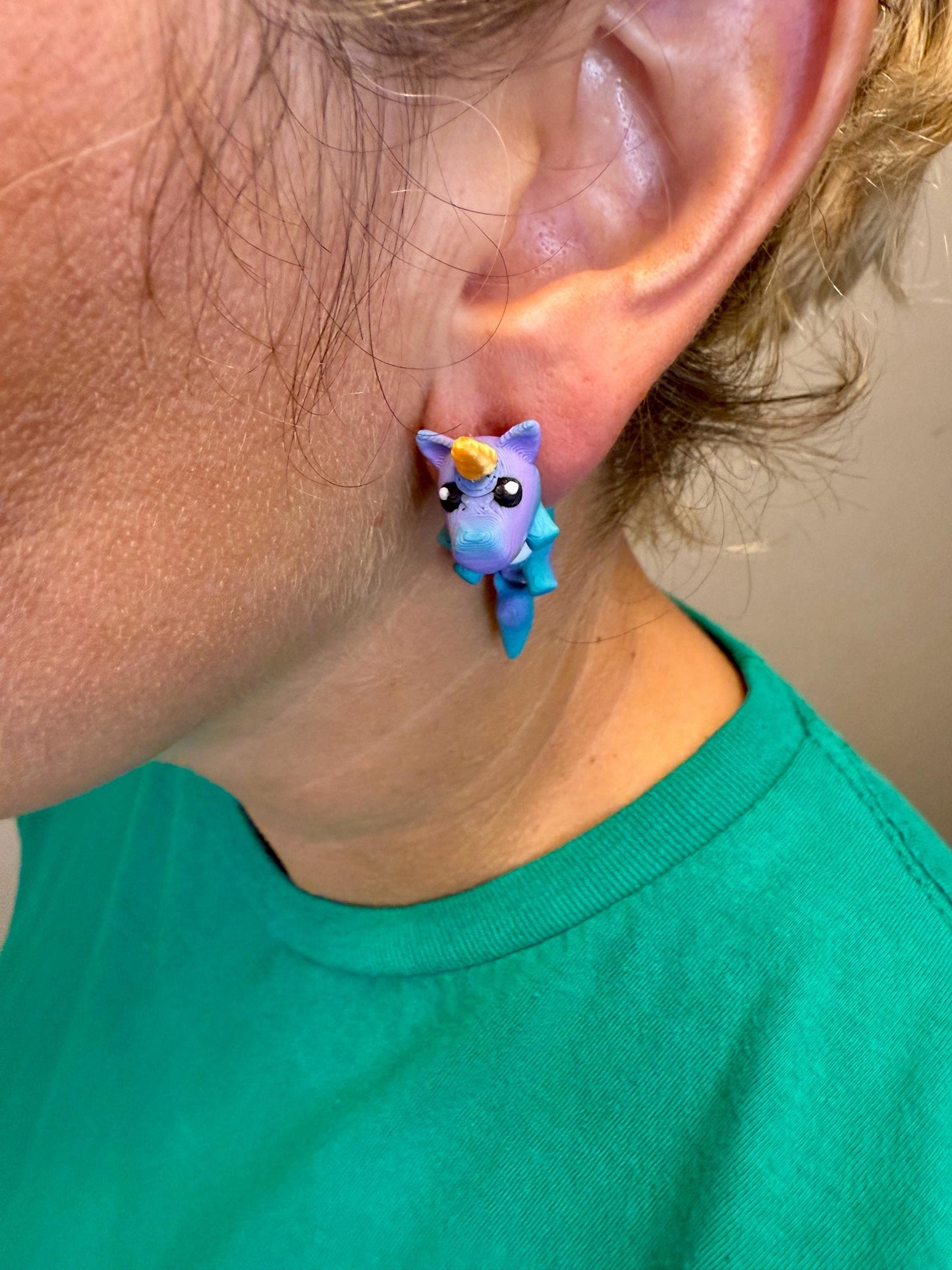 Unicorn Dangle Earrings | Cute Unicorn Dangle Jewelry | Fantasy Statement Earrings | Unicorn Lover Gift | Hypoallergenic 3D Printed
