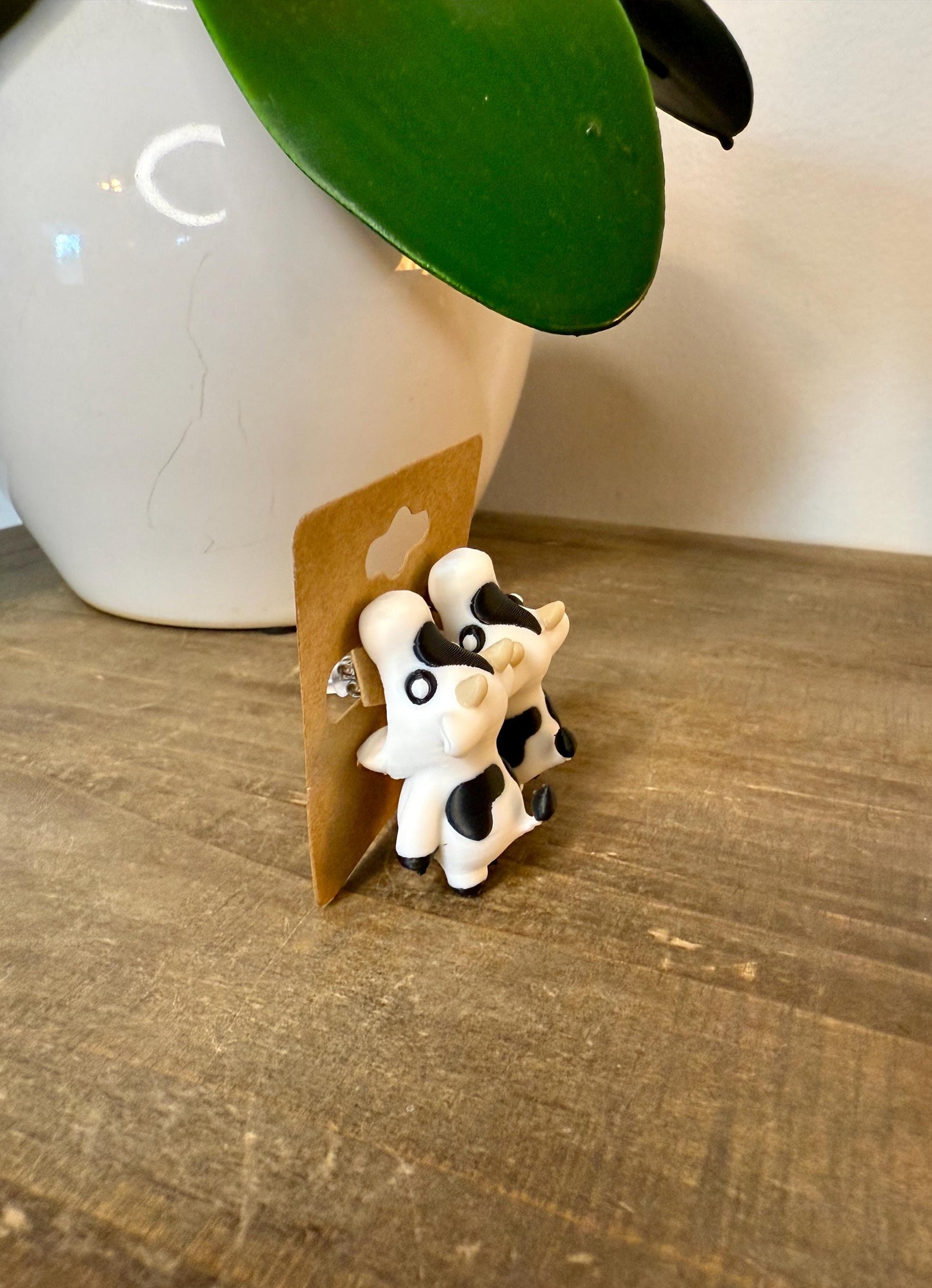 Cow Chomper Earrings | Cute Cow Dangle Jewelry | Farm Animal Statement Earrings | Cow Lover Gift | Hypoallergenic 3D Printed
