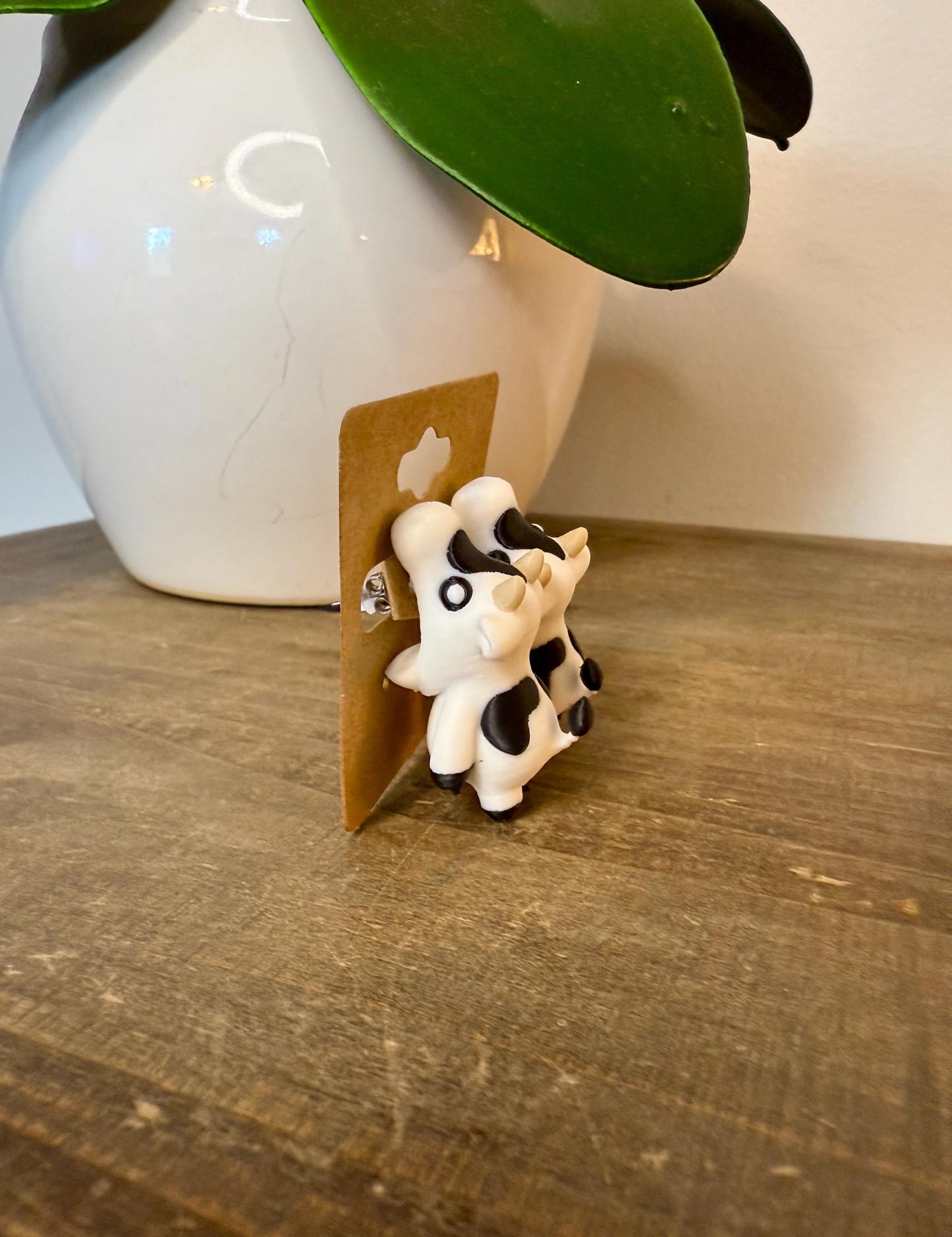 Cow Chomper Earrings | Cute Cow Dangle Jewelry | Farm Animal Statement Earrings | Cow Lover Gift | Hypoallergenic 3D Printed