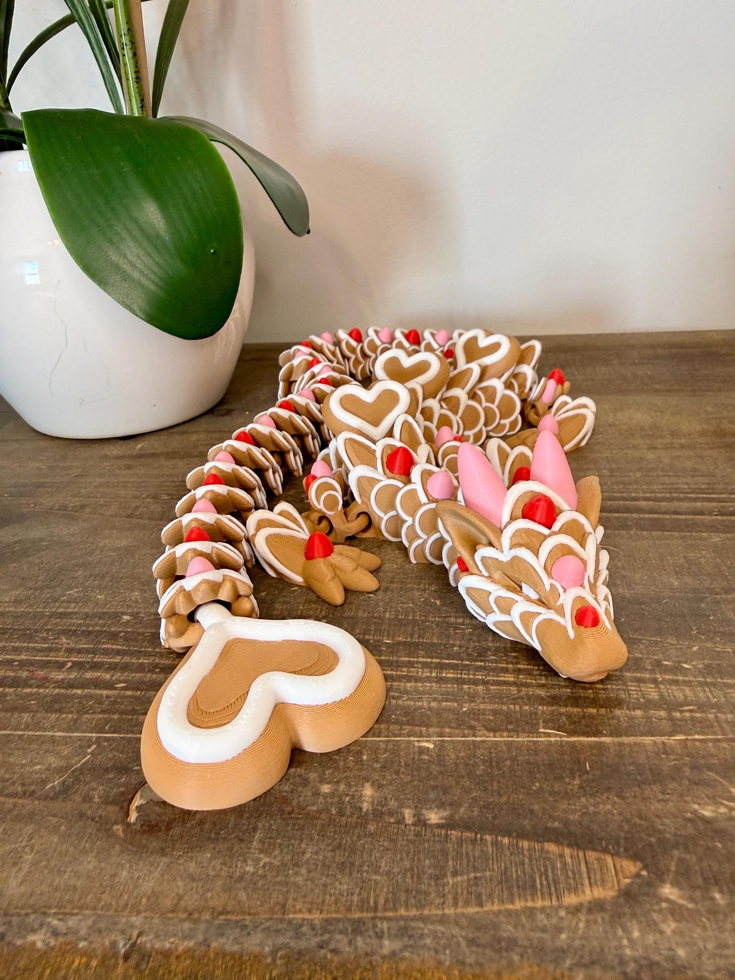 Cookie Dragon | Valentine Dragon | Heart Flexi Dragon | Articulated 3D Printed Dragon | Cute Gift Idea | Sugar Cookie Dragon