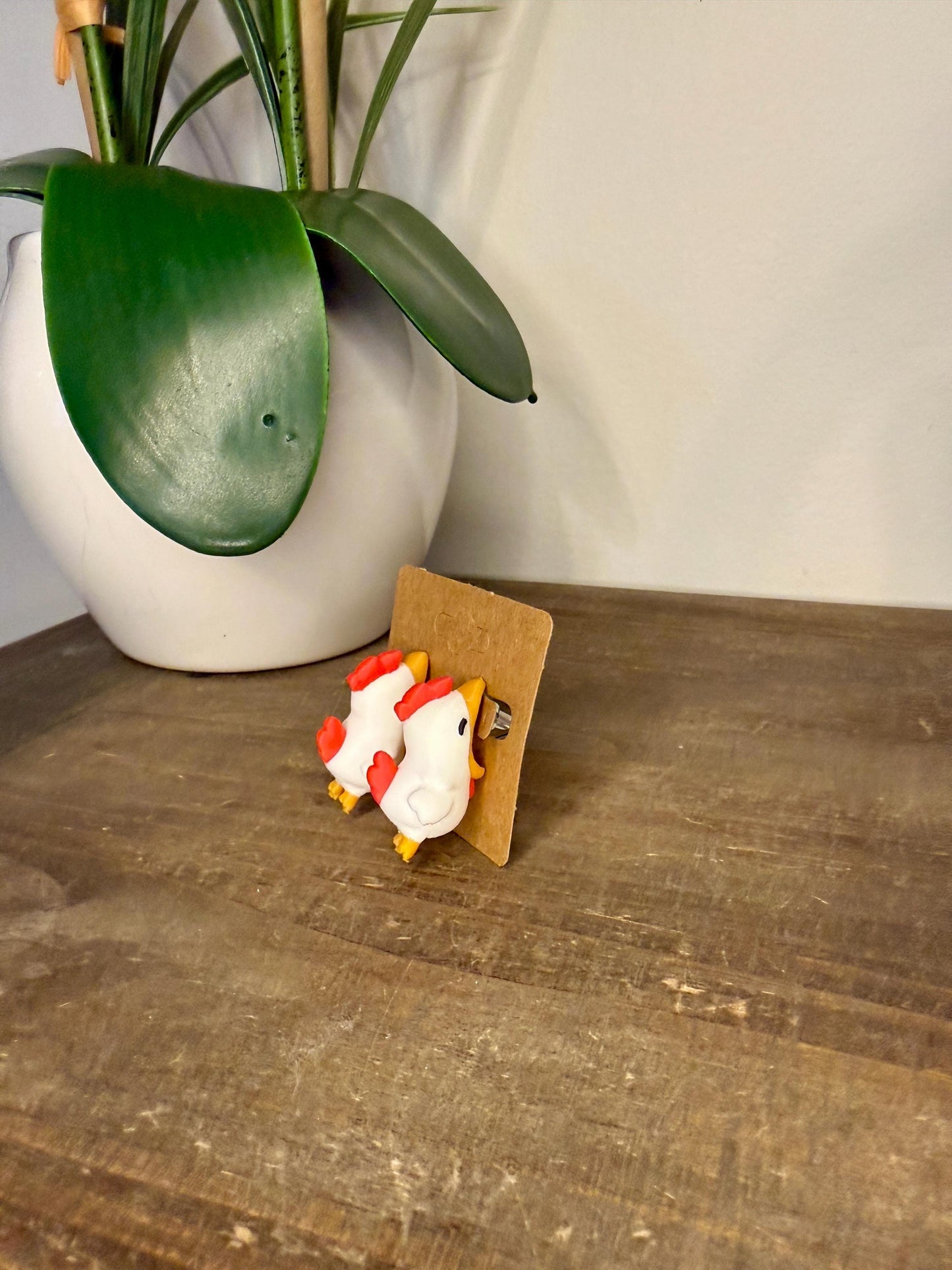 Chicken Chomper Earrings | 3D Printed Farm Animal Jewelry | Cute Chicken Earrings | Funny Barnyard Earrings | Quirky Animal Lover Gift