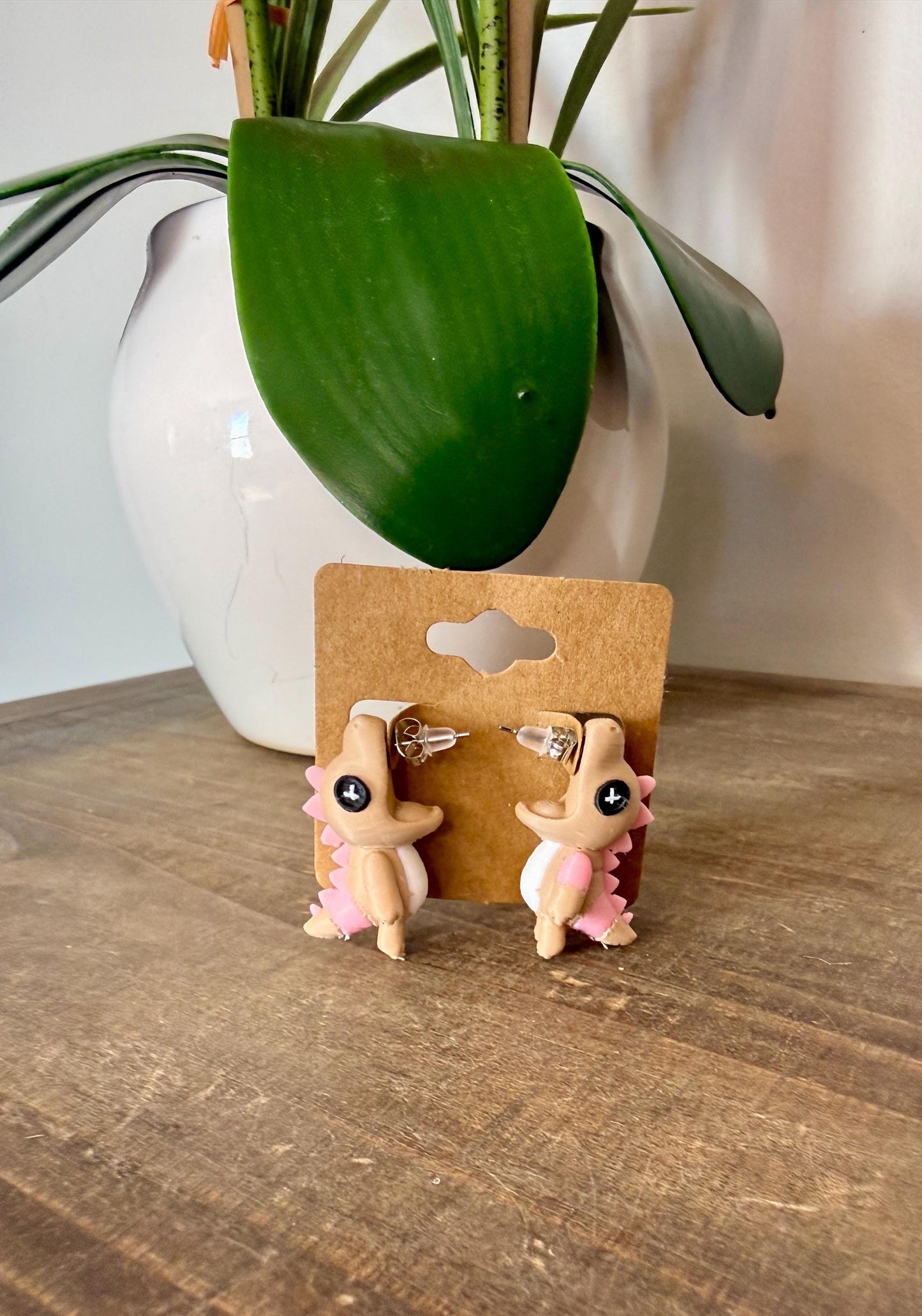 Patchwork Dragon Earrings | 3D Printed Fantasy Jewelry | Cute Pastel Dragon Earrings | Whimsical Chomper Earrings | Unique Gift