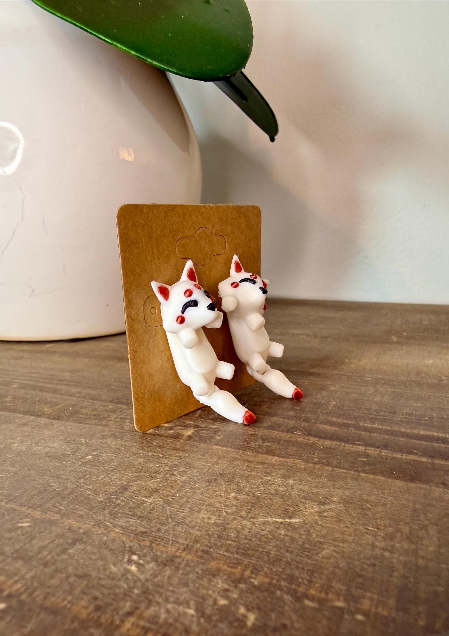 Japanese Kitsune Earrings | Fox Spirit Jewelry | Anime Style Earrings | Mythical Fox Dangles | Cute Fantasy Earrings
