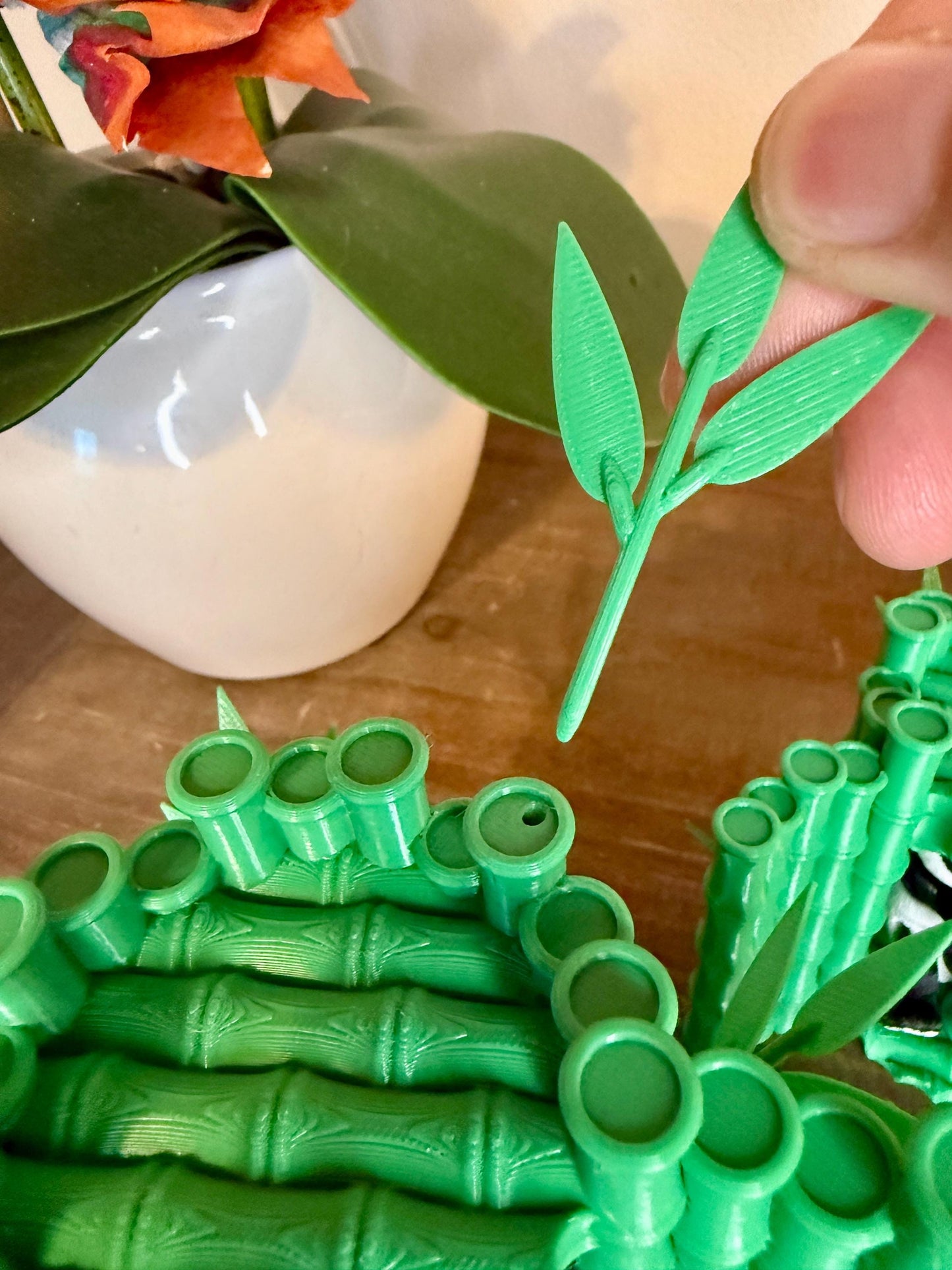 Magnetic Panda Figurine | 3D Printed Panda with Bamboo | Panda Desk Decor | Bamboo Hut Display Option | Small or Regular Size