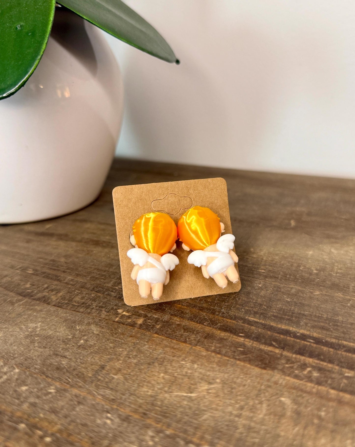 Cupid Chomper Earrings | Lightweight Angel Earrings | Cute Valentine Gift | 3D Printed Romantic Jewelry