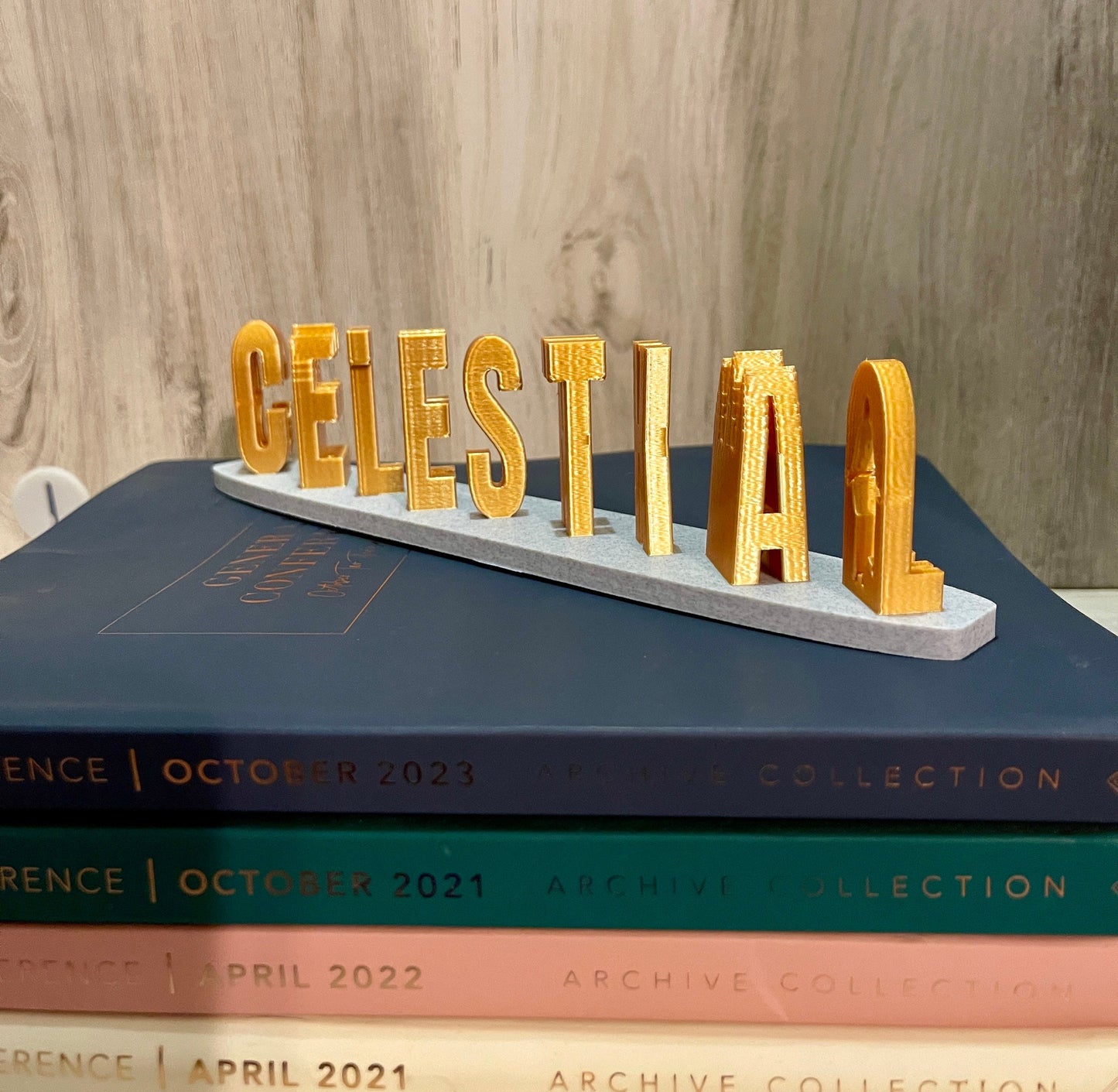 Think Celestial Dual Word Illusion 3D Print | Russel M. Nelson quote | LDS General Conference quote | Dual letter blocks