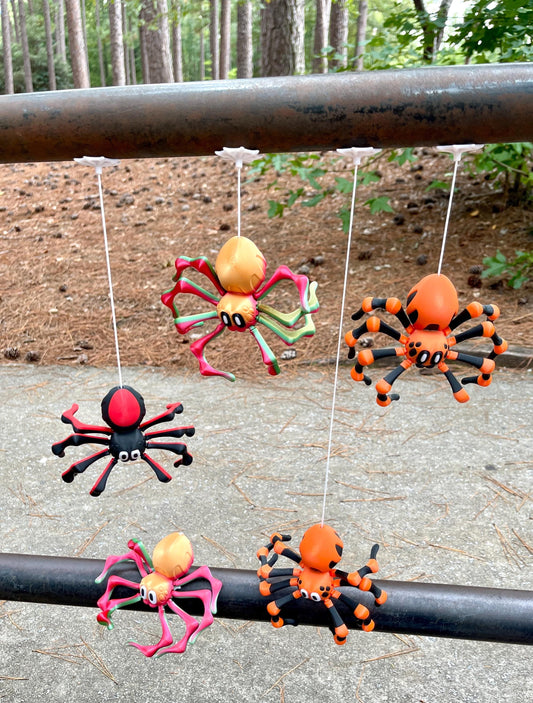 Blob Spider with Retractable Magnetic Web | 3D Printed Articulating | Creepy Cute Fidget Toy | Spider Desk Decor or Fridge Magnet
