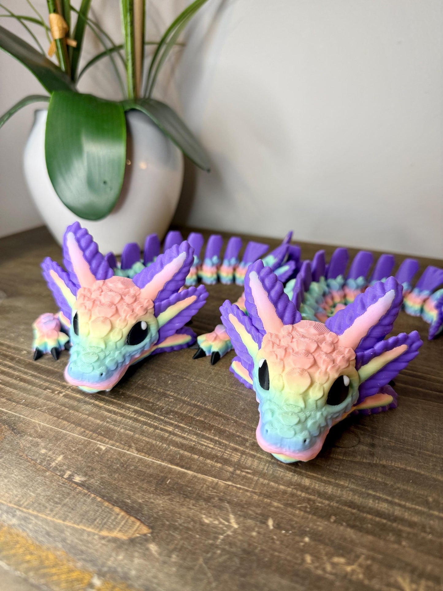 Axolotl Dragon 12in Articulated – Multicolored Flexible Fantasy Creature, Fidget Desk Toy, Unique Gift for Axolotl & Dragon Lovers