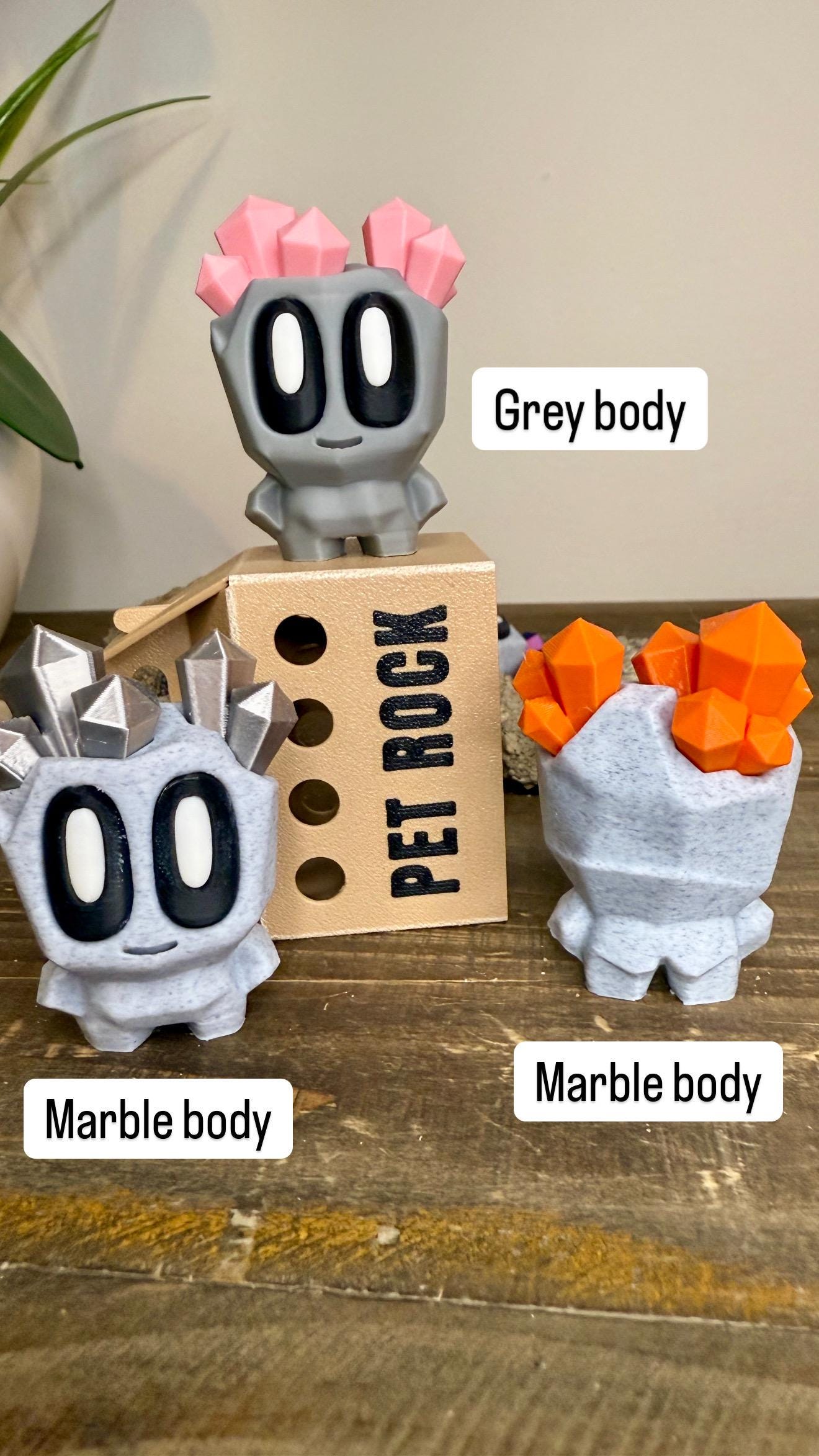 Geode Blob Pet Rock with Funny Little Butt & Durable Folding Box | 3D Printed