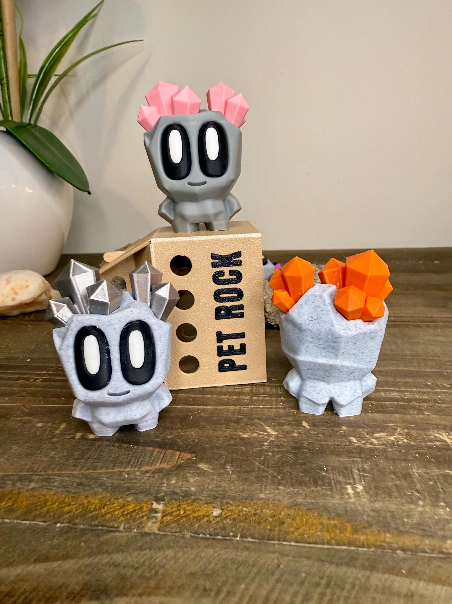 Geode Blob Pet Rock with Funny Little Butt & Durable Folding Box | 3D Printed