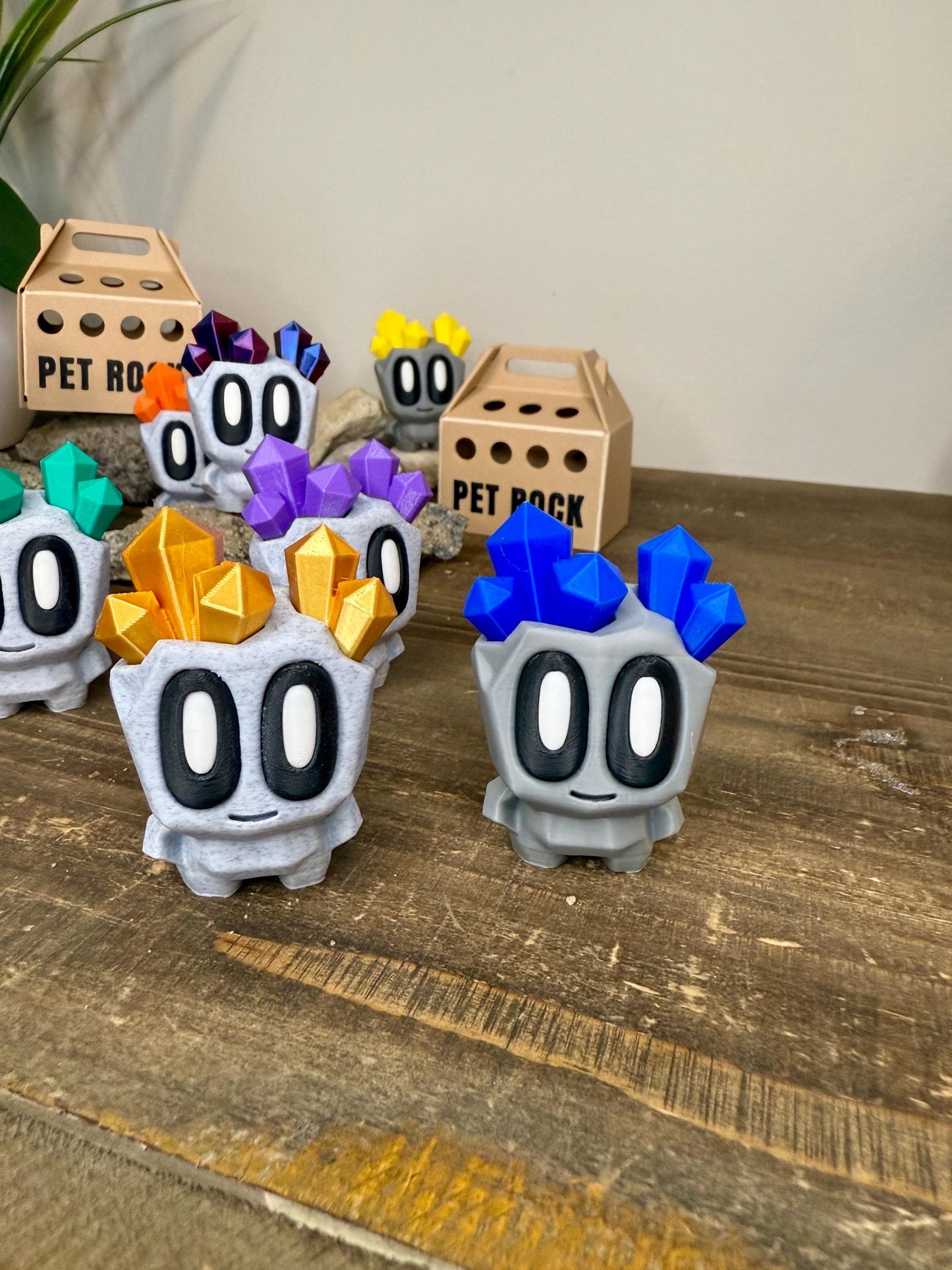 Geode Blob Pet Rock with Funny Little Butt & Durable Folding Box | 3D Printed