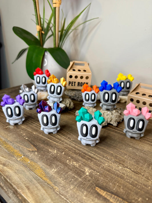 Geode Blob Pet Rock with Funny Little Butt & Durable Folding Box | 3D Printed