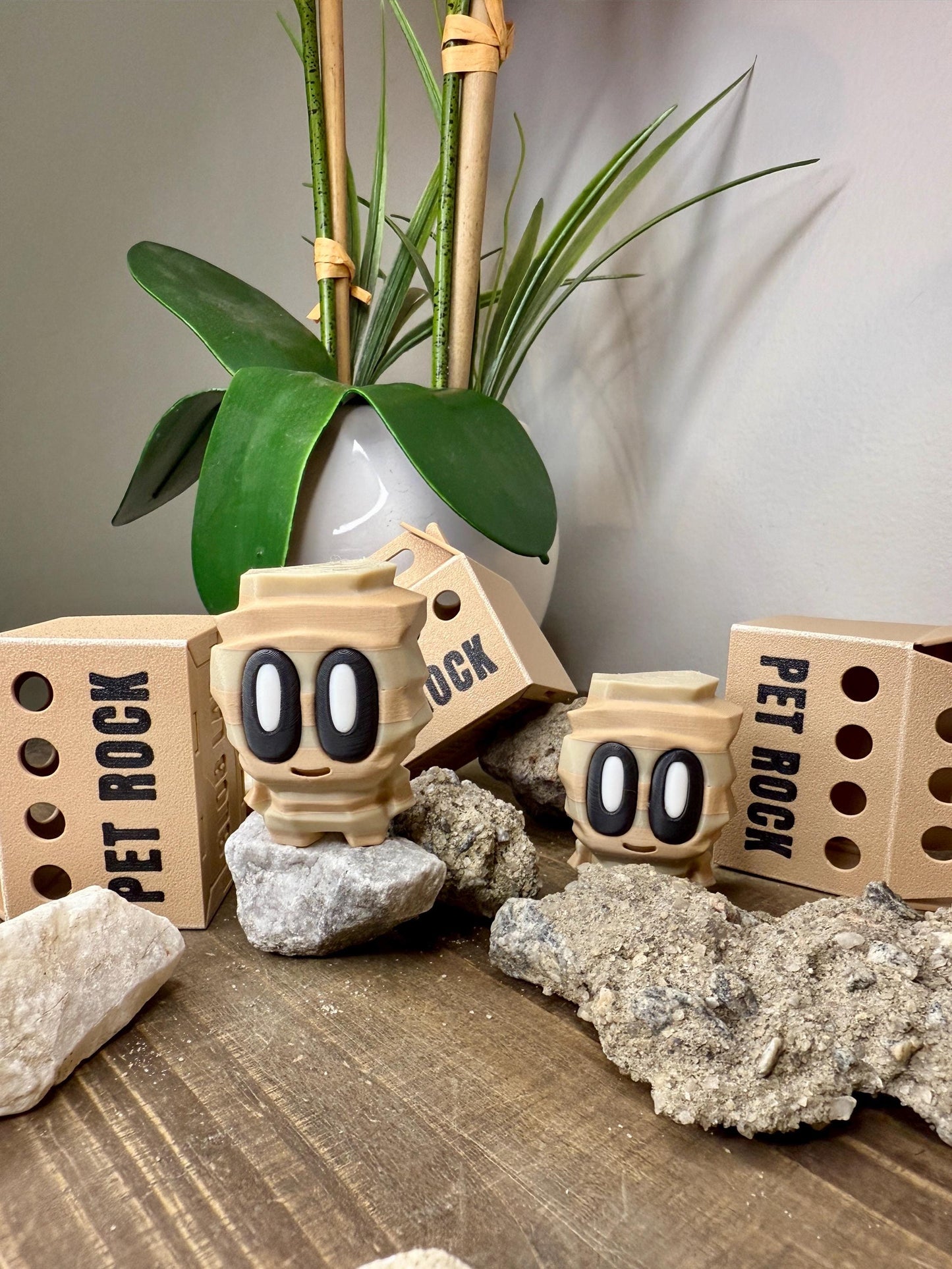 Layered Blob Pet Rock with Funny Little Butt & Durable Folding Box | 3D Printed