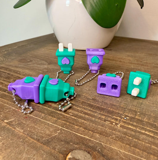 Funny Plug and Socket Keychain Set – Non-Magnetic Connection