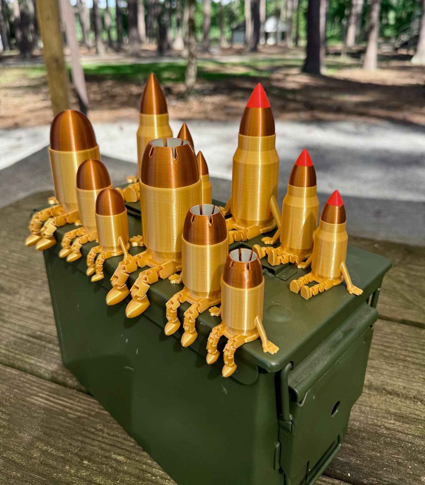 Bullet Buddy – 3D Printed Articulated Bullet Toy | Gun Lover’s Gift | Ammo Box or Safe Decor | Fun Hollow Point, FMJ Styles, Tracer, Rifle |