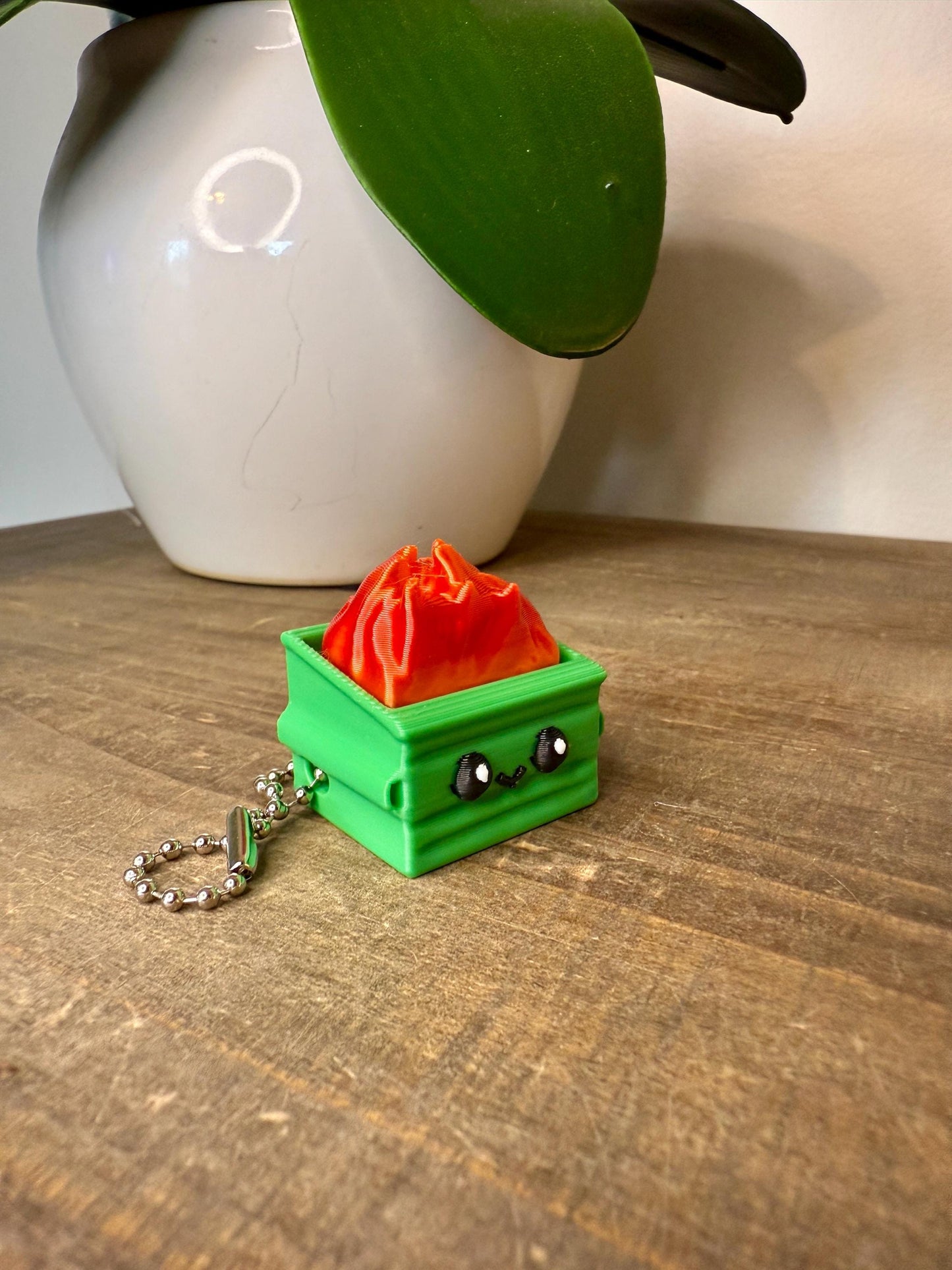Cute Dumpster Fire Clicker Keychain