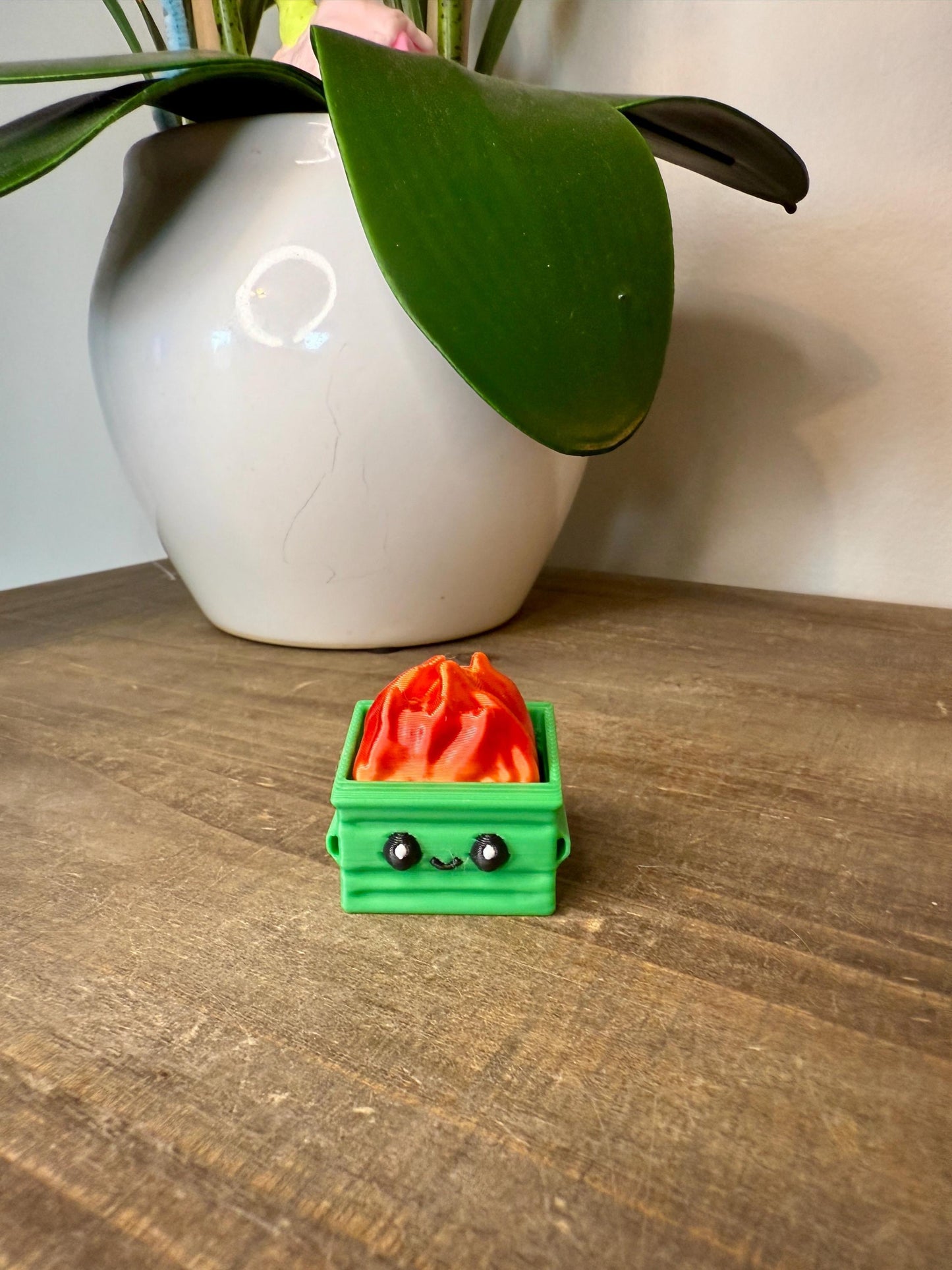 Cute Dumpster Fire Clicker Keychain