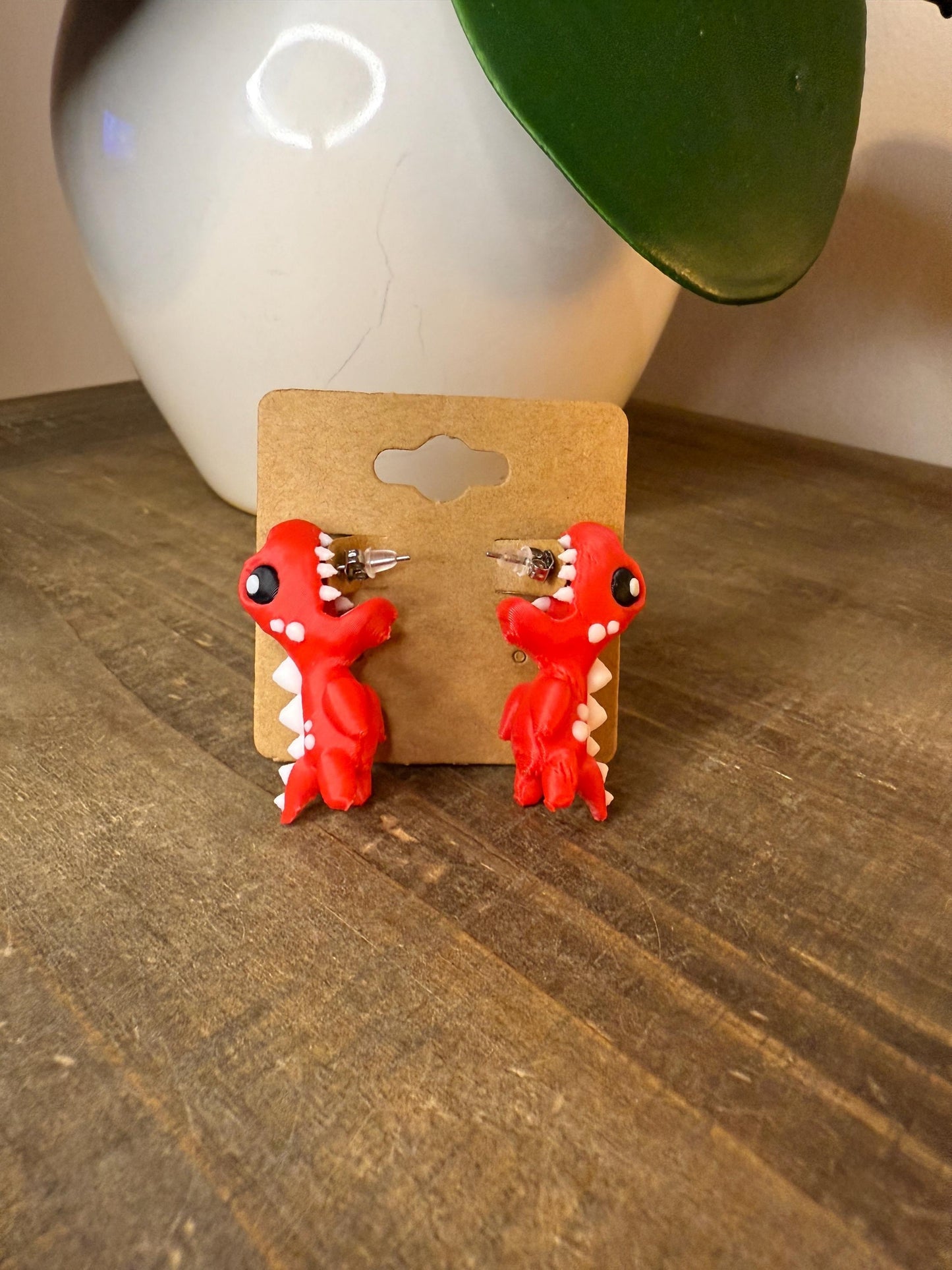 Dinosaur T-rex Chomper Earrings | Cute Dino Dangle Jewelry | Jurassic Gift for Dinosaur Lovers | Fun Statement Earrings for Women
