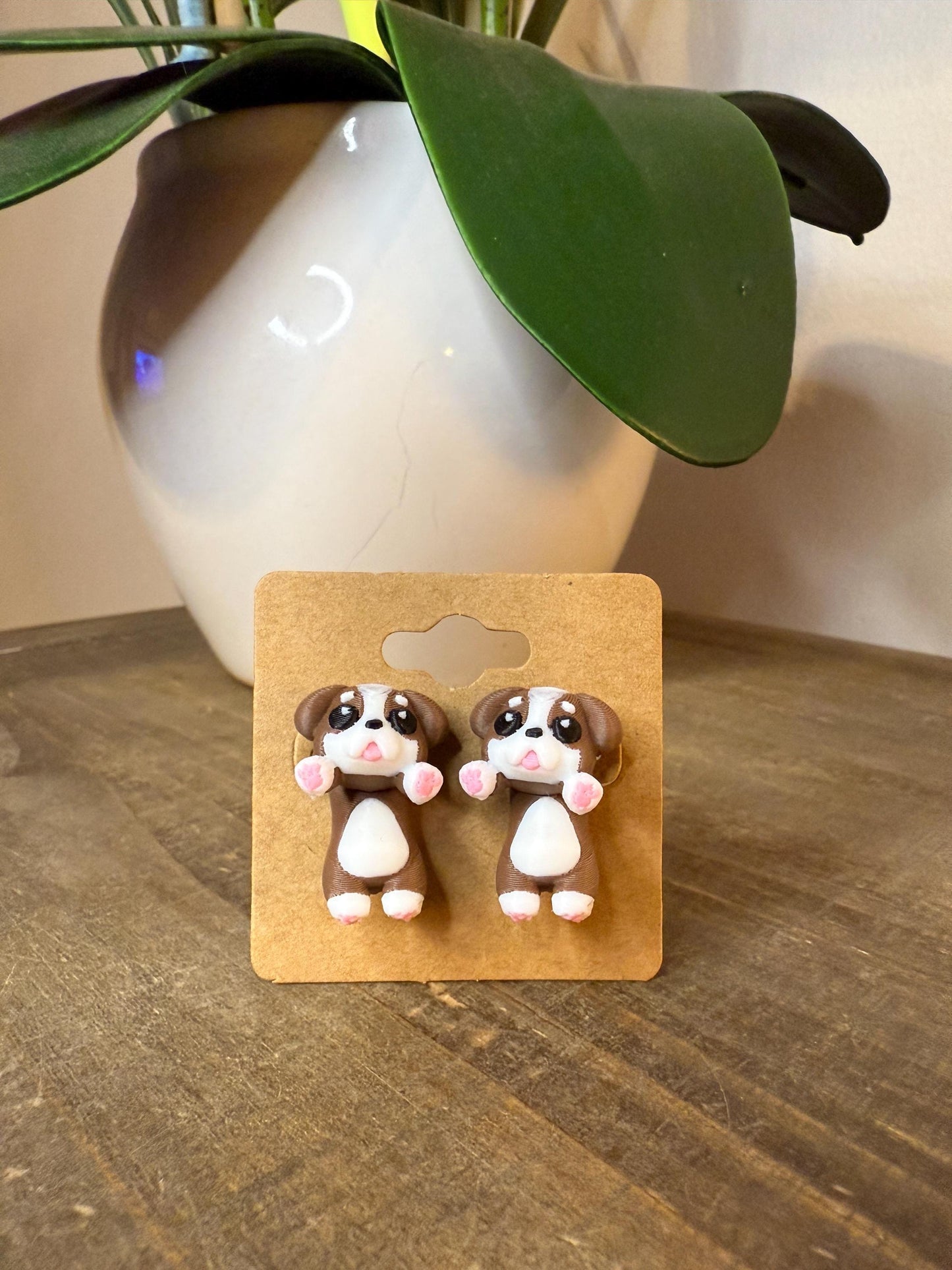 Bulldog Dangle Earrings | Cute Dog Lover Jewelry | Lightweight Hypoallergenic Earrings | Animal Lover Gift for Women