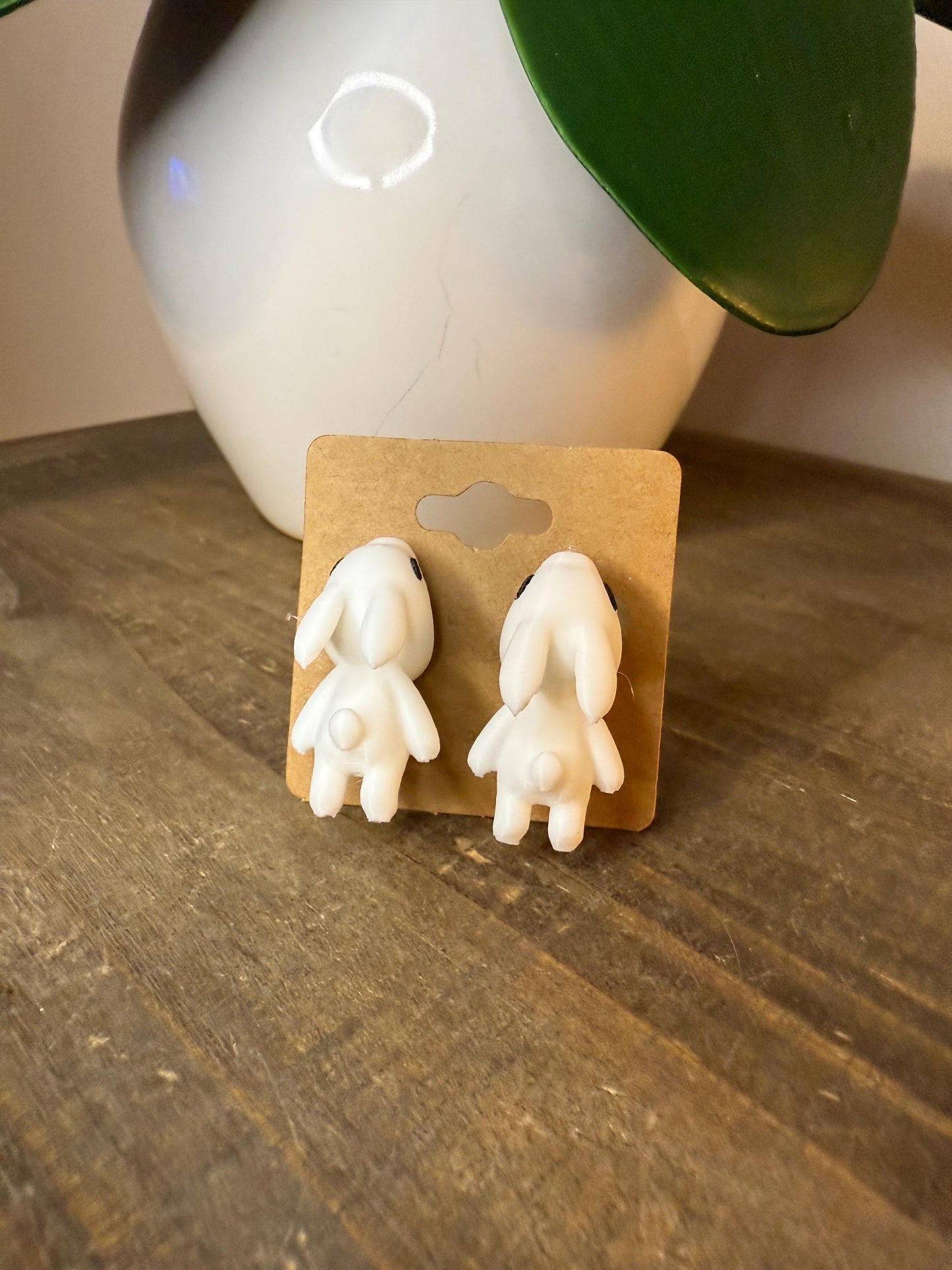Bunny Chomper Earrings | Cute Bunny Rabbit Dangle Earrings | Animal Lover Jewelry | Fun Bunny Gifts for Her | Handmade Bunny Earrings