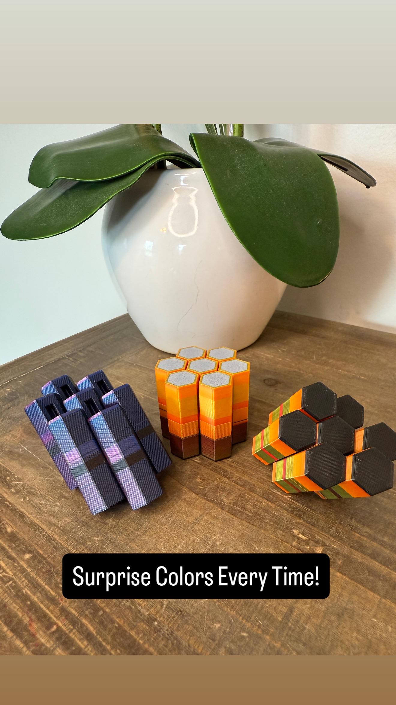 Unique Poop Fidget Toys – Made from 3D Printer Color Change “Purge Poops” – One-of-a-Kind Infinity Spiral or Honeycomb Sensory Toys