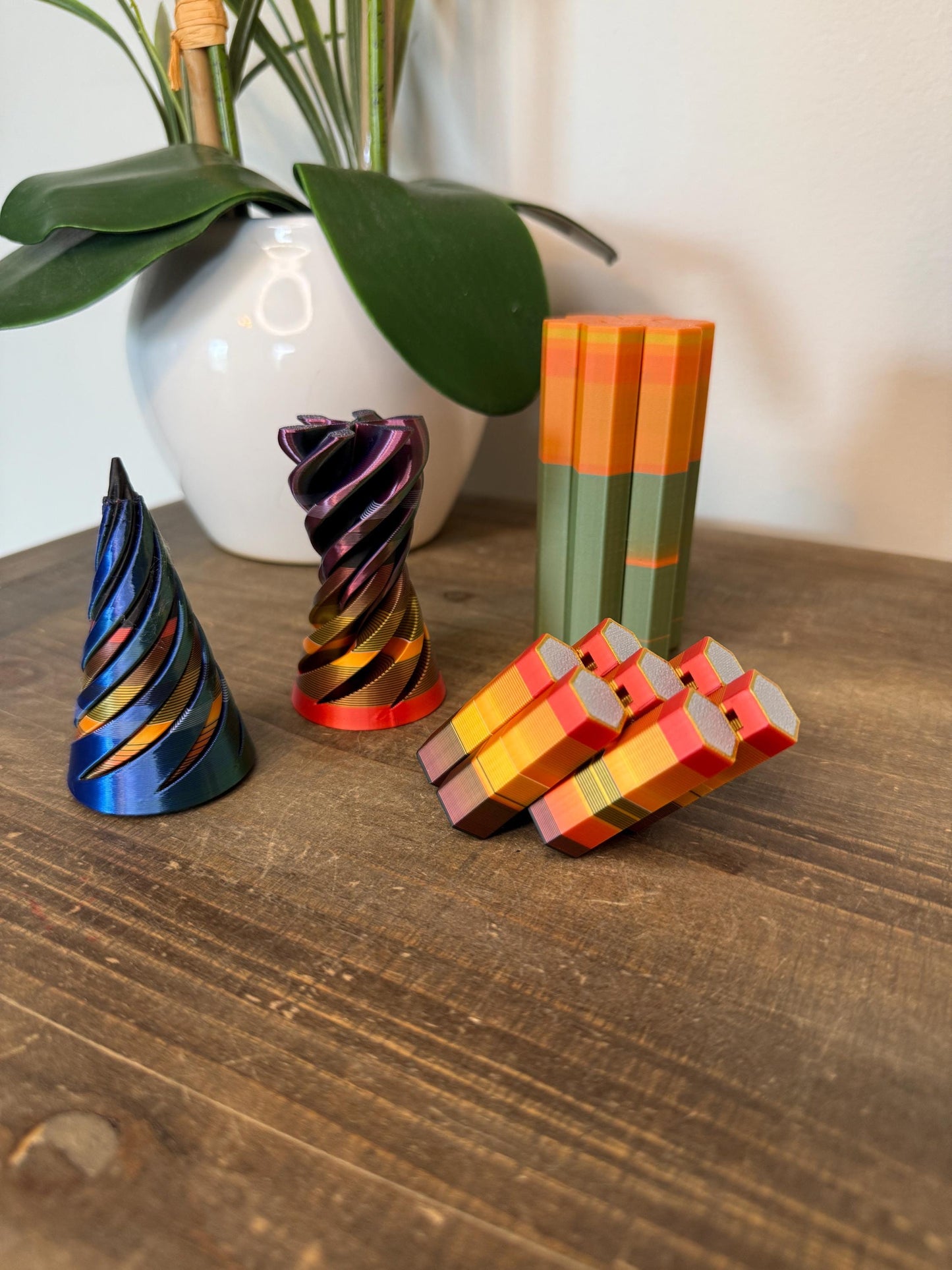 Unique Poop Fidget Toys – Made from 3D Printer Color Change “Purge Poops” – One-of-a-Kind Infinity Spiral or Honeycomb Sensory Toys