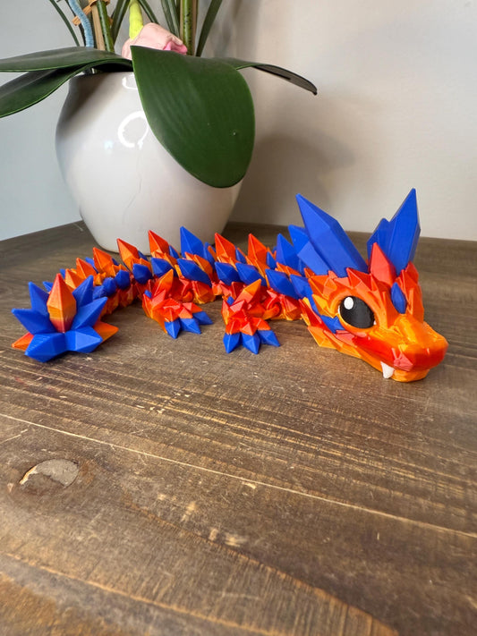 Baby Electric Crystal Dragon | 3D Printed Articulated Dragon Figurine