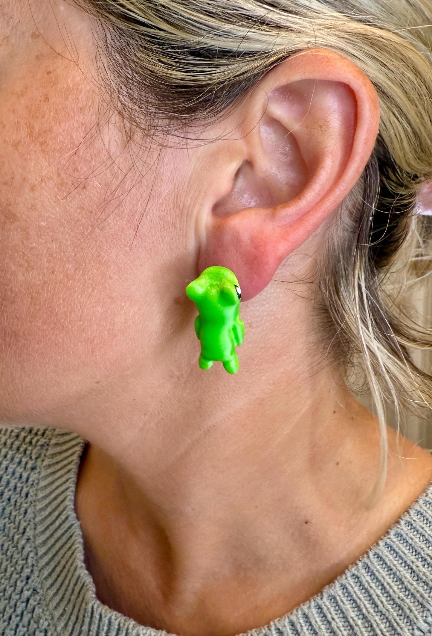 Frog Chomper Earrings | Cute Frog Dangle Jewelry | Fun Animal Statement Earrings | Frog Lover Gift | Hypoallergenic 3D Printed