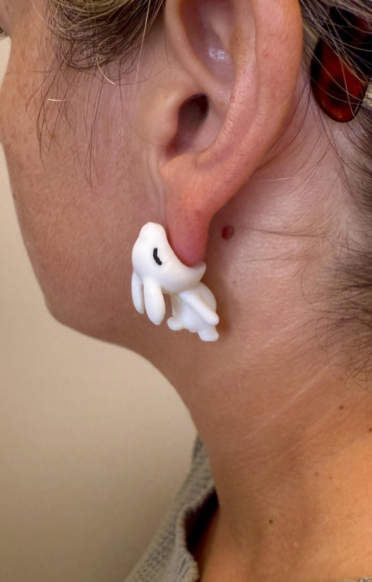 Bunny Chomper Earrings | Cute Bunny Rabbit Dangle Earrings | Animal Lover Jewelry | Fun Bunny Gifts for Her | Handmade Bunny Earrings