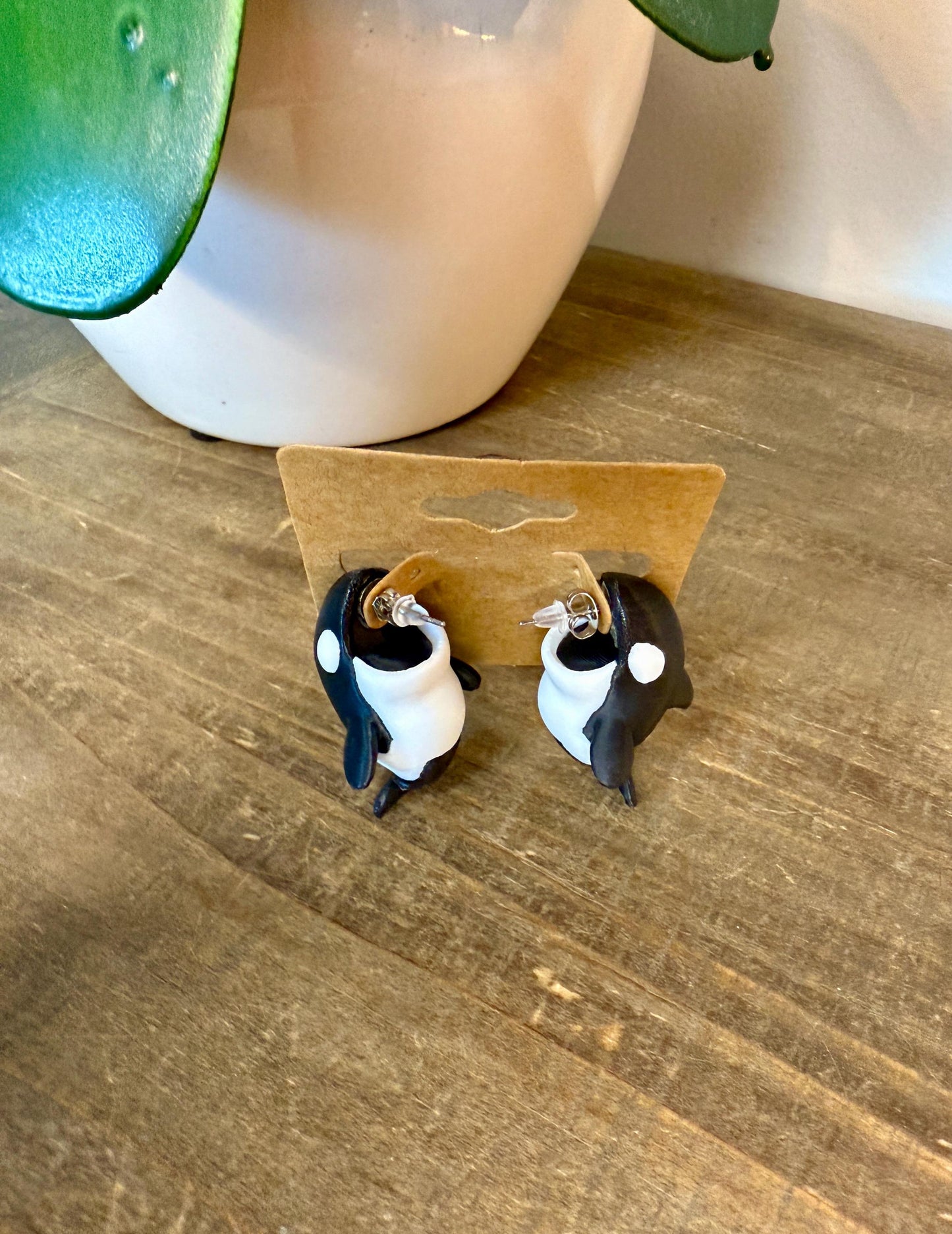 Killer Whale Chomper Earrings | Orca Earrings | Ocean Animal Jewelry | 3D Printed Whale Earrings | Marine Life Statement Gift
