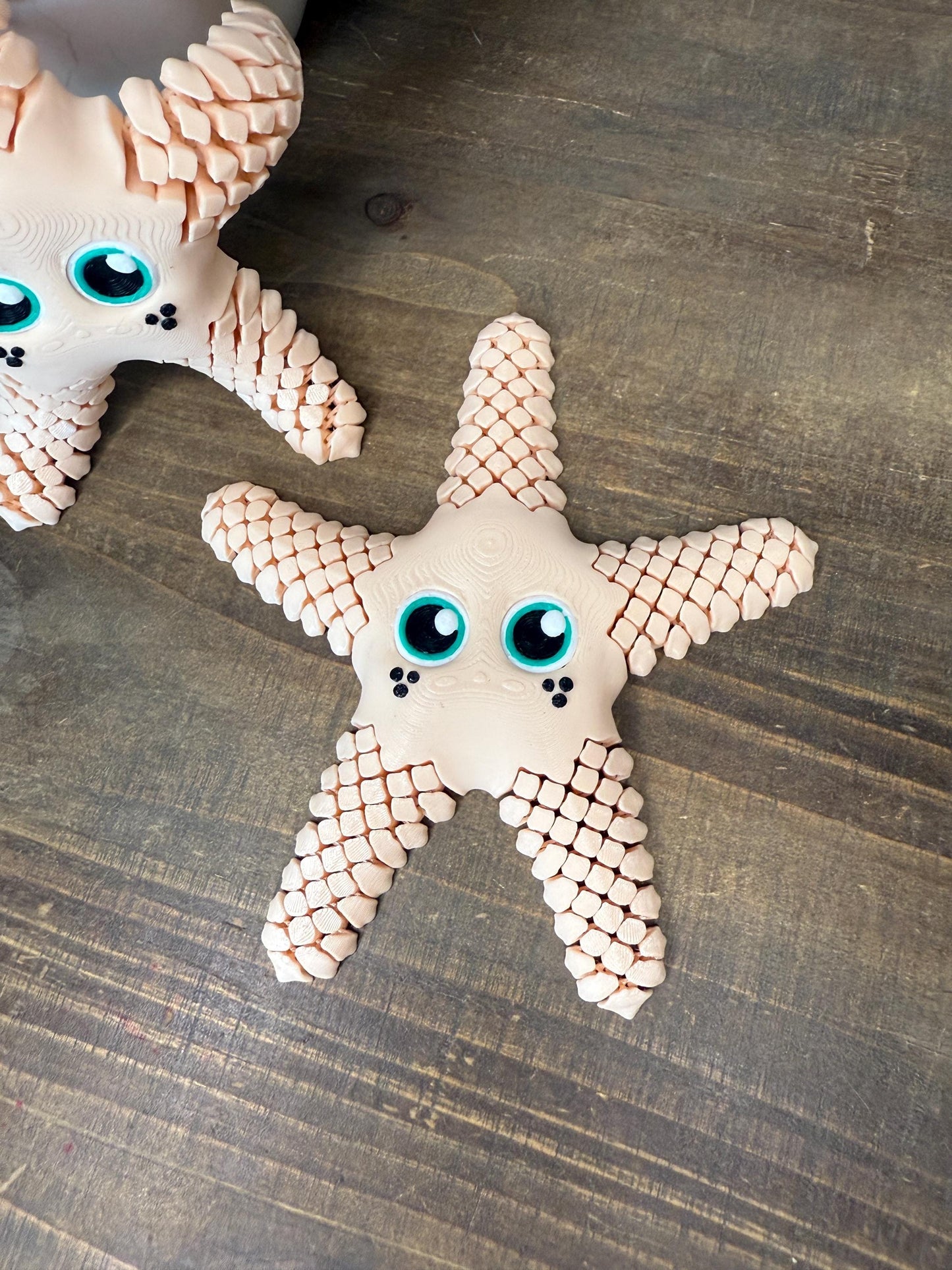 3D Printed Articulated Starfish Toy, Flexible Ocean Animal Fidget