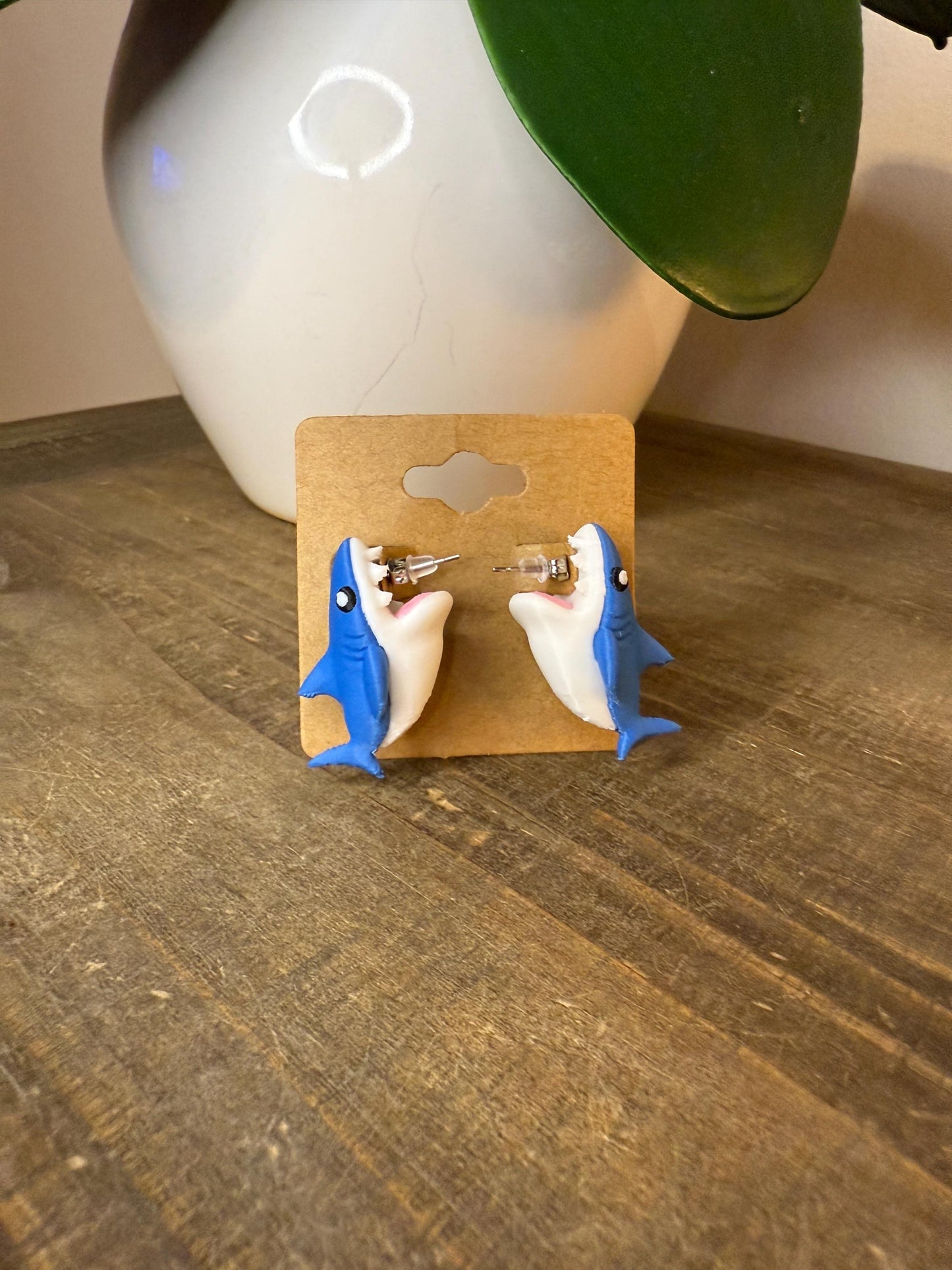 Shark Chomper Earrings | Cute Shark Dangle Jewelry | Ocean Animal Statement Earrings | Shark Lover Gift | Hypoallergenic