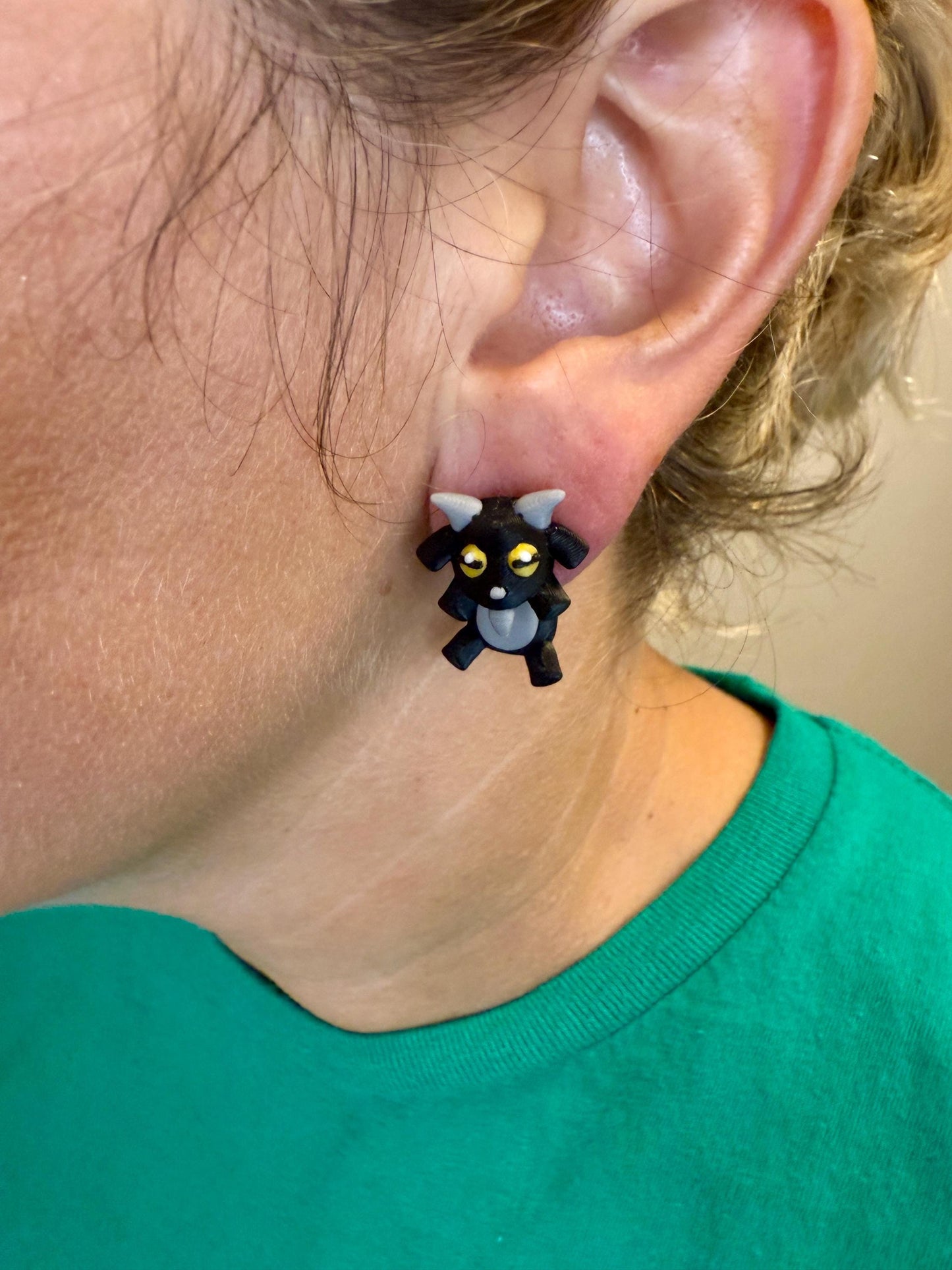 Black Goat Dangle Earrings | Cute Goat Dangle Jewelry | Farm Animal Statement Earrings | Goat Lover Gift | Hypoallergenic 3D Printed