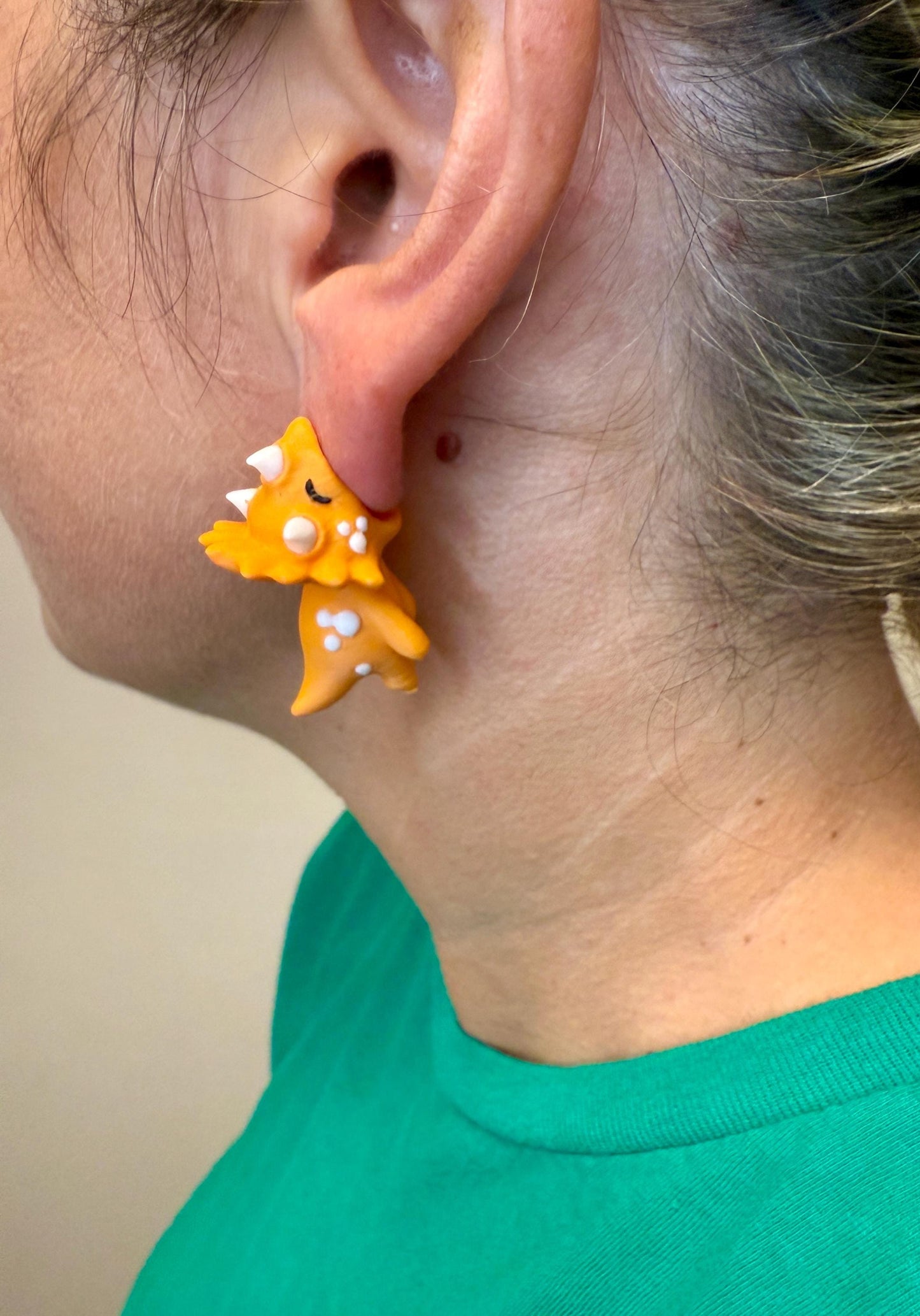 Triceratops Chomper Earrings | Cute Triceratops Dangle Jewelry | Prehistoric Statement Earrings | Dino Lover Gift | Hypoallergenic 3D Print