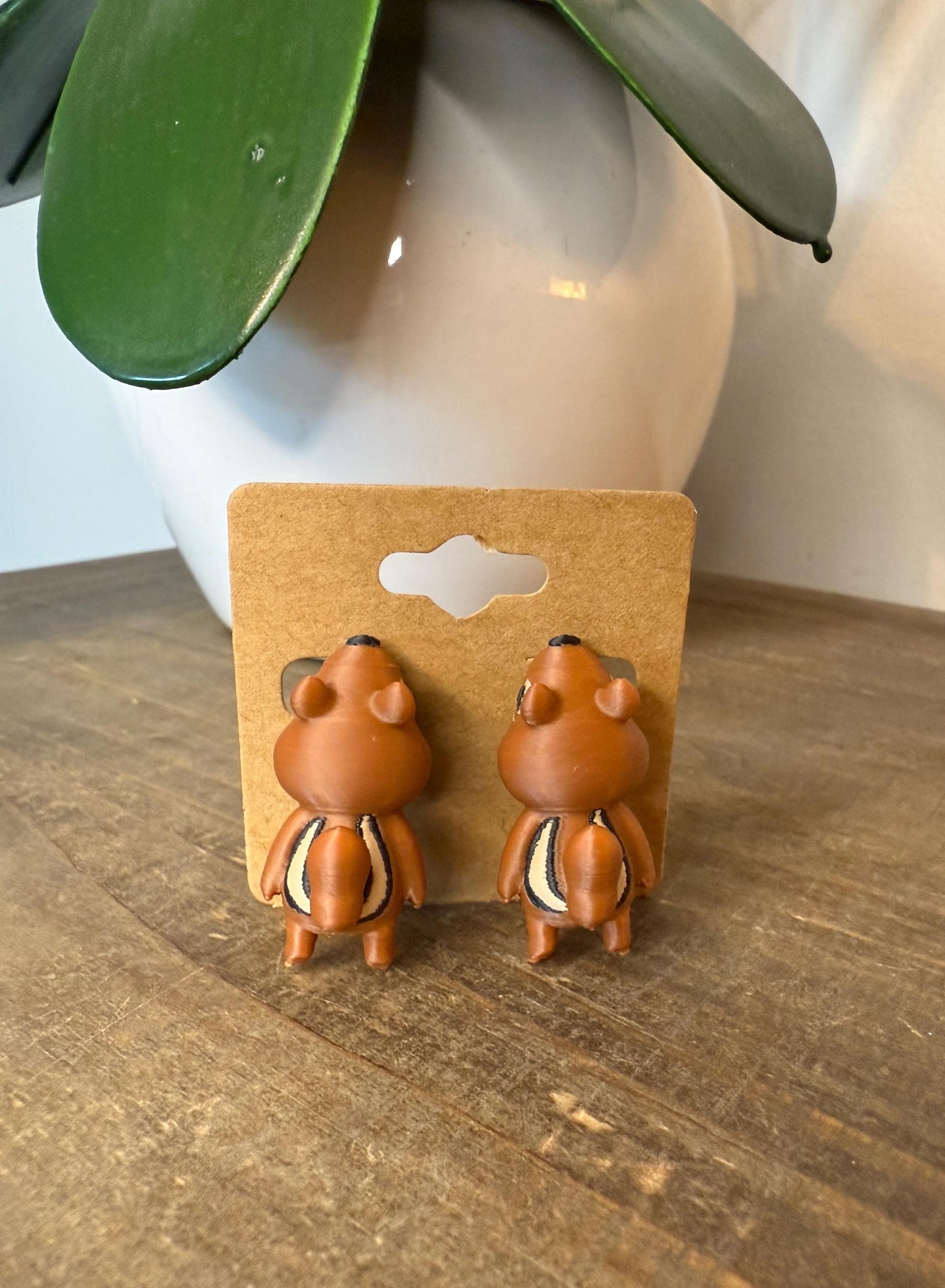 Chipmunk Chomper Earrings | Woodland Animal Earrings | Cute 3D Printed Jewelry | Funny Squirrel Earrings | Quirky Forest Gift