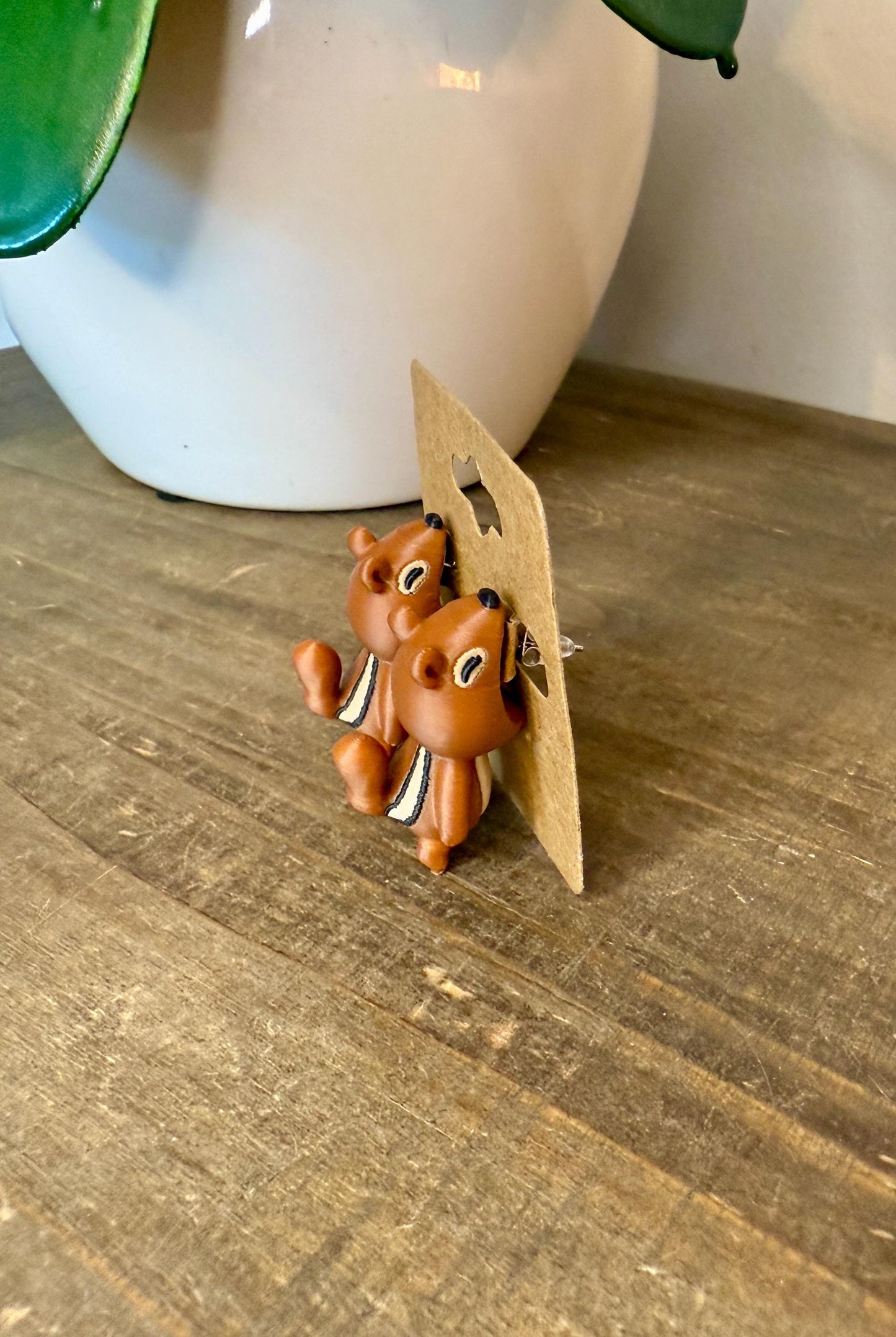 Chipmunk Chomper Earrings | Woodland Animal Earrings | Cute 3D Printed Jewelry | Funny Squirrel Earrings | Quirky Forest Gift