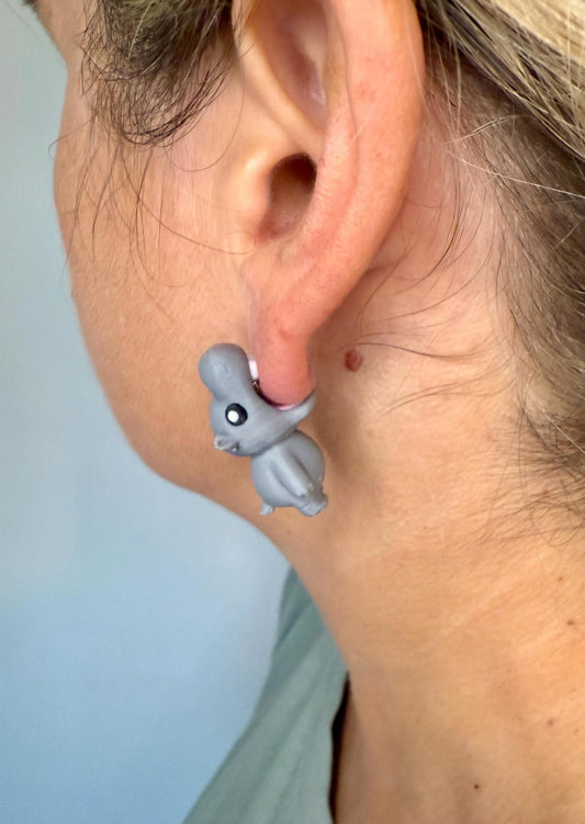 Hippo Chomper Earrings | Funny Animal Jewelry | 3D Printed Hippo Earrings | Wildlife Statement Earrings | Quirky Zoo Gift