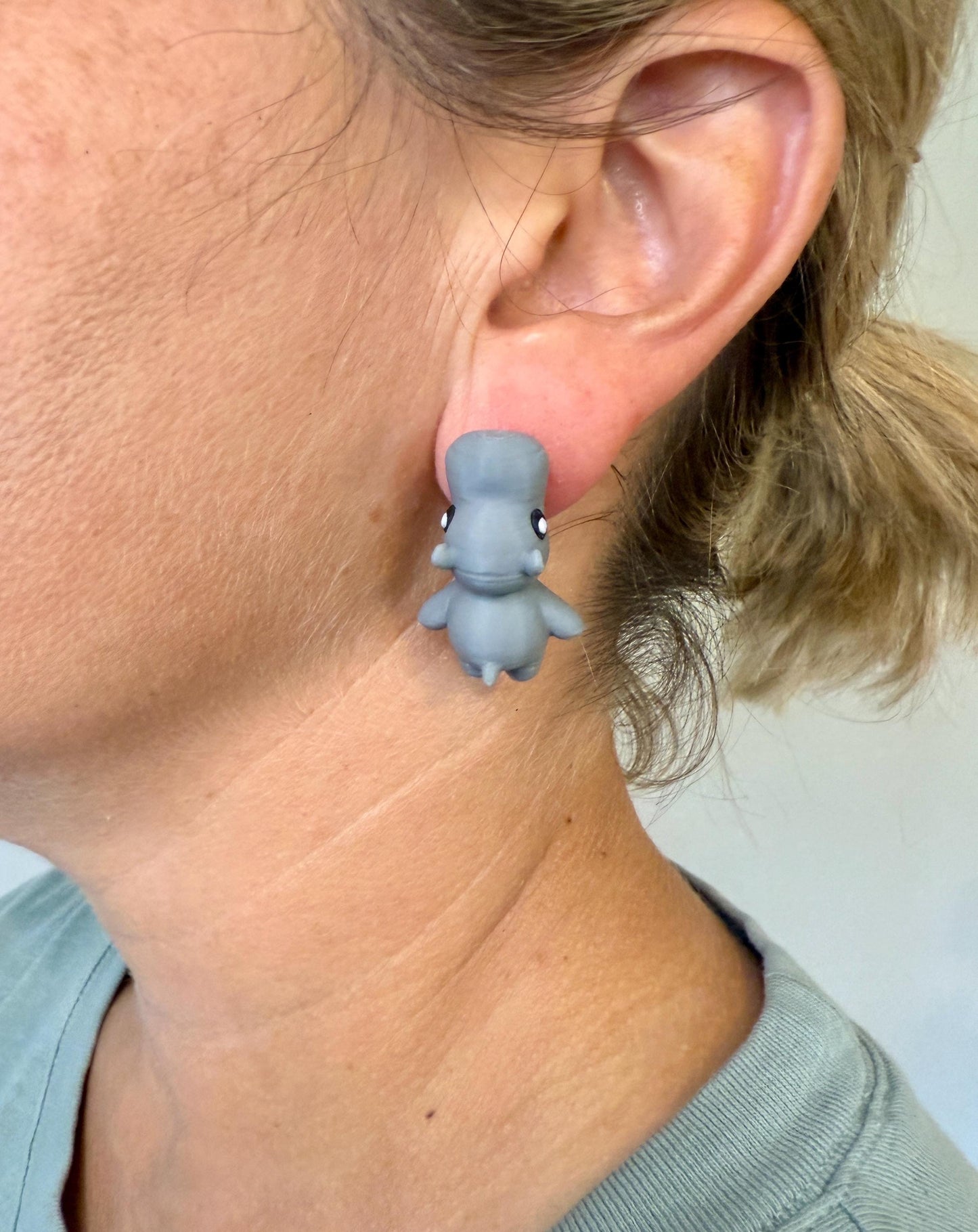 Hippo Chomper Earrings | Funny Animal Jewelry | 3D Printed Hippo Earrings | Wildlife Statement Earrings | Quirky Zoo Gift