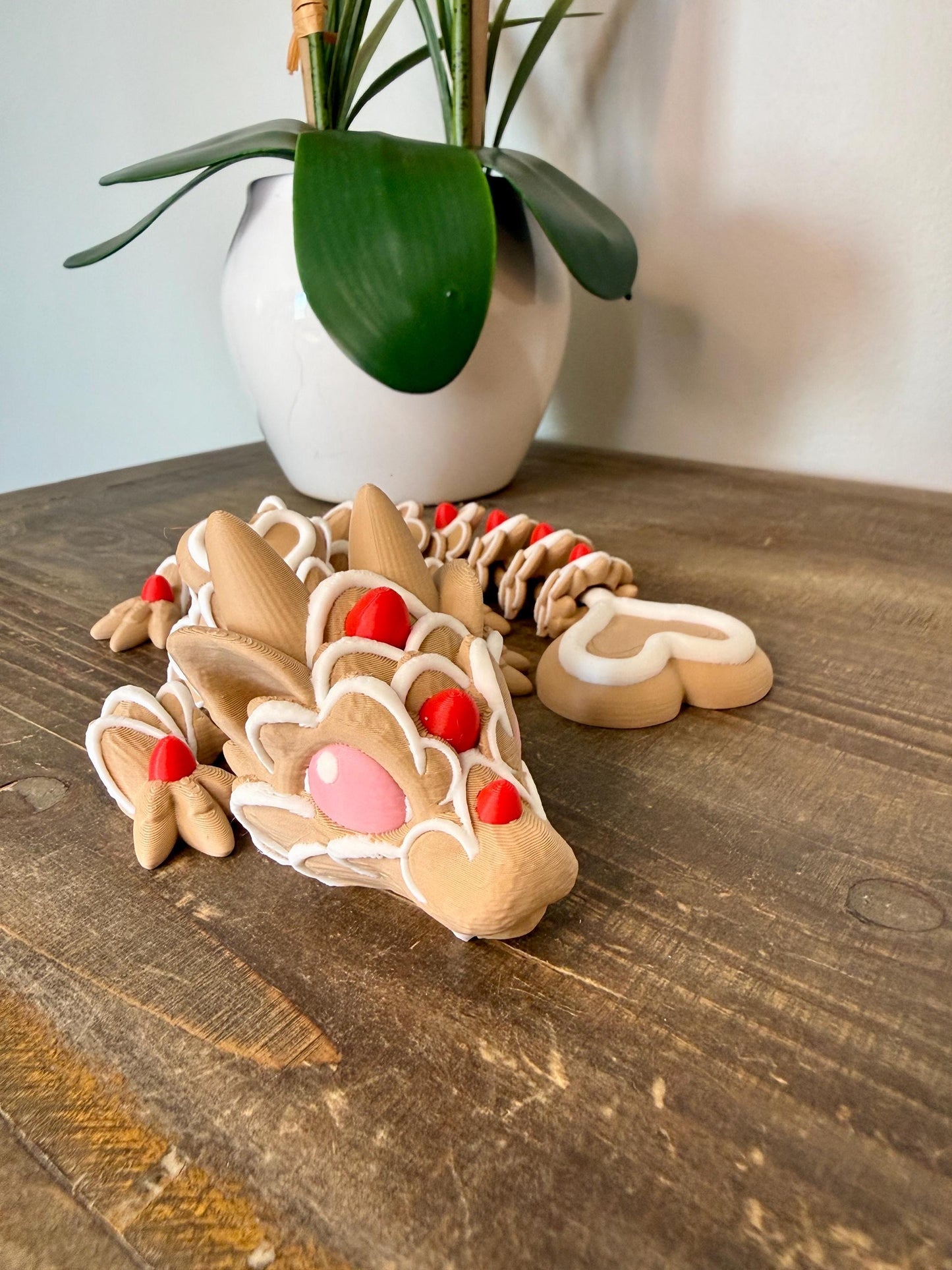 Baby Cookie Dragon | Mini Valentine Dragon | Heart Flexi Dragon | Articulated 3D Printed Toy | Cute Sugar Cookie Dragon Gift
