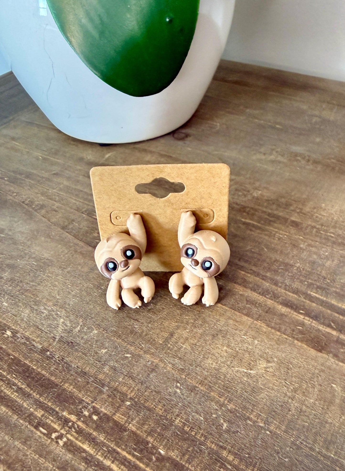 Sloth Hanging Earrings | 3D Printed Animal Jewelry | Cute Sloth Earrings | Funny Hanging Earrings | Quirky Wildlife Gift